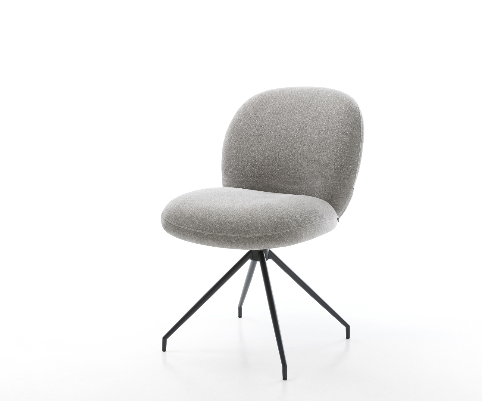 Étkezőszék Nube-Flex strukturált szövet puha szürke kereszt láb kúpos fekete zsákrugó