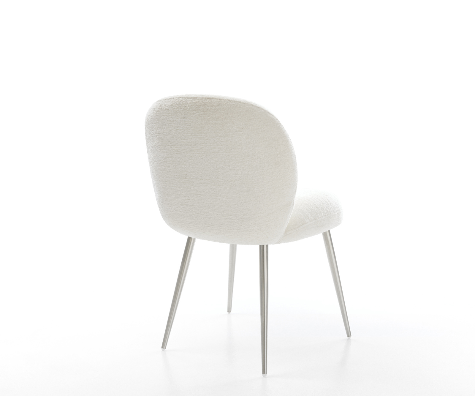 Étkezőszék Nube-Flex bouclé puha bézs 4 láb kúpos rozsdamentes acél zsákrugó - Image 5