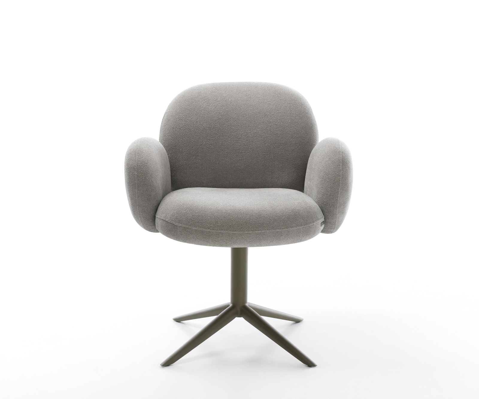 Étkezőszék Nube-Flex karfás strukturált szövet puha szürke kereszt láb titán színű hatvan fokban forgatható billenő zsákrugós - Image 2