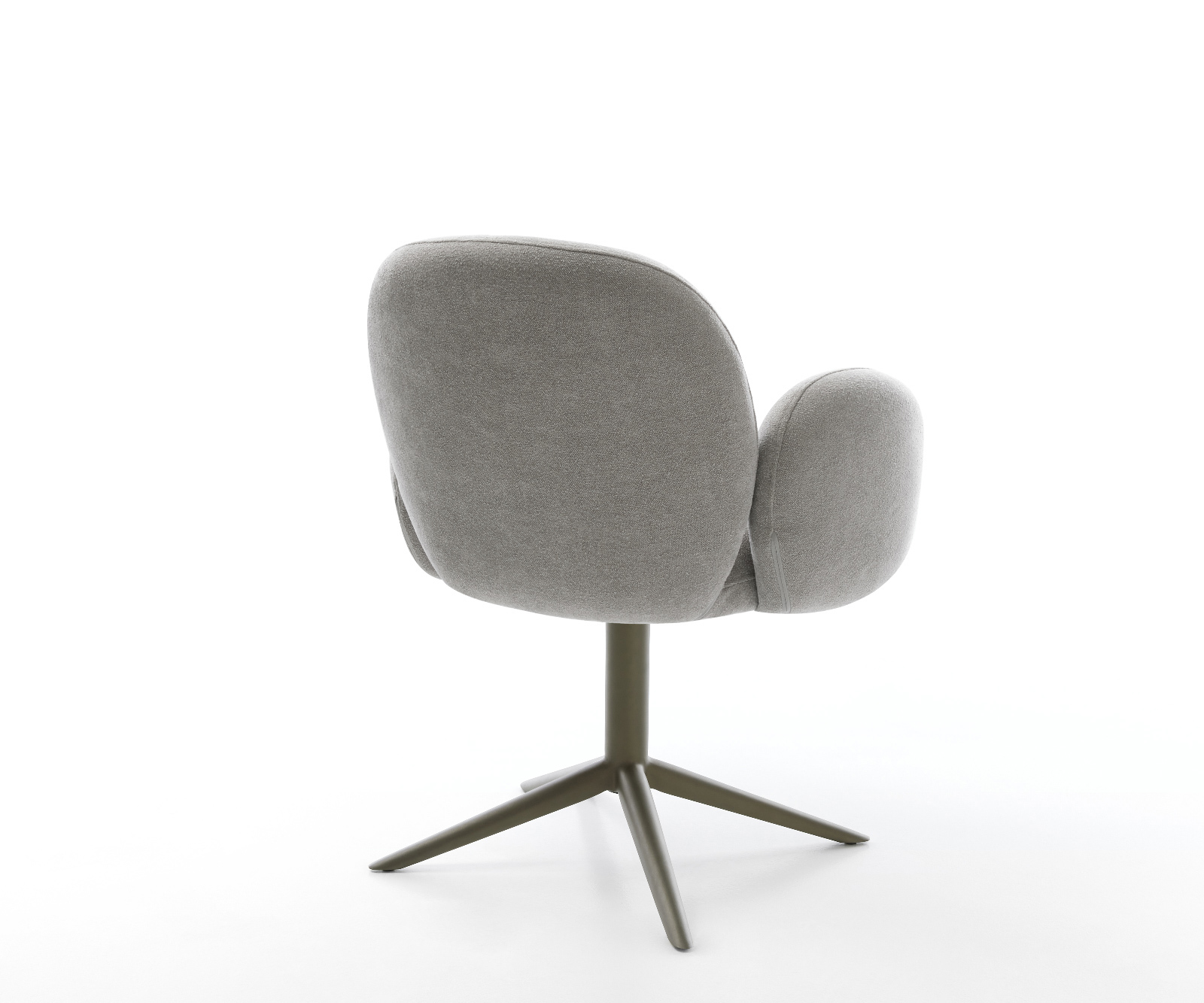 Étkezőszék Nube-Flex karfás strukturált szövet puha szürke kereszt láb titán színű hatvan fokban forgatható billenő zsákrugós - Image 5