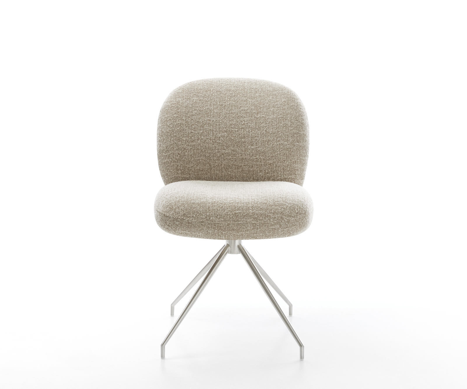 Étkezőszék Nube-Flex szövött szövet puha bézs kereszt láb kúpos rozsdamentes acél zsákrugó - Image 2