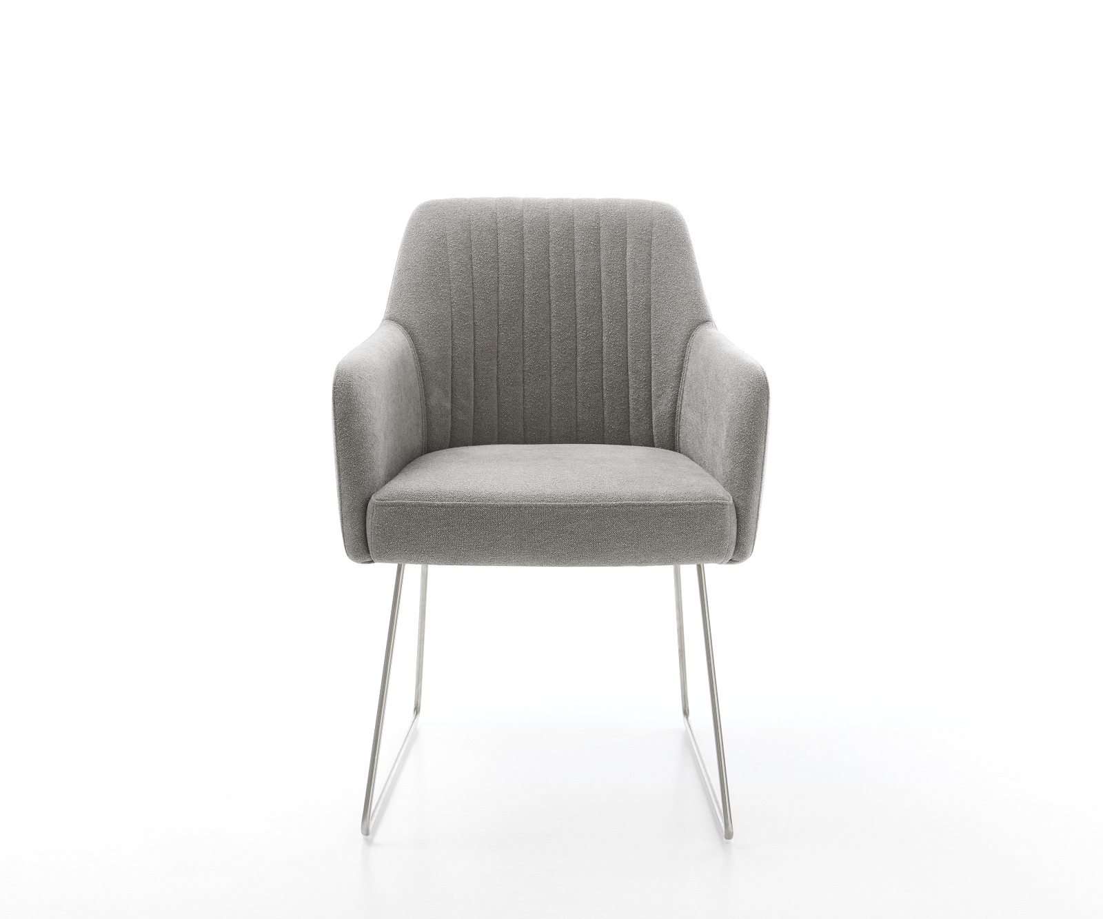 Étkezőszék Greg-Flex strukturált szövet puha szürke vékony fém láb rozsdamentes acél zsákrugó - Image 2