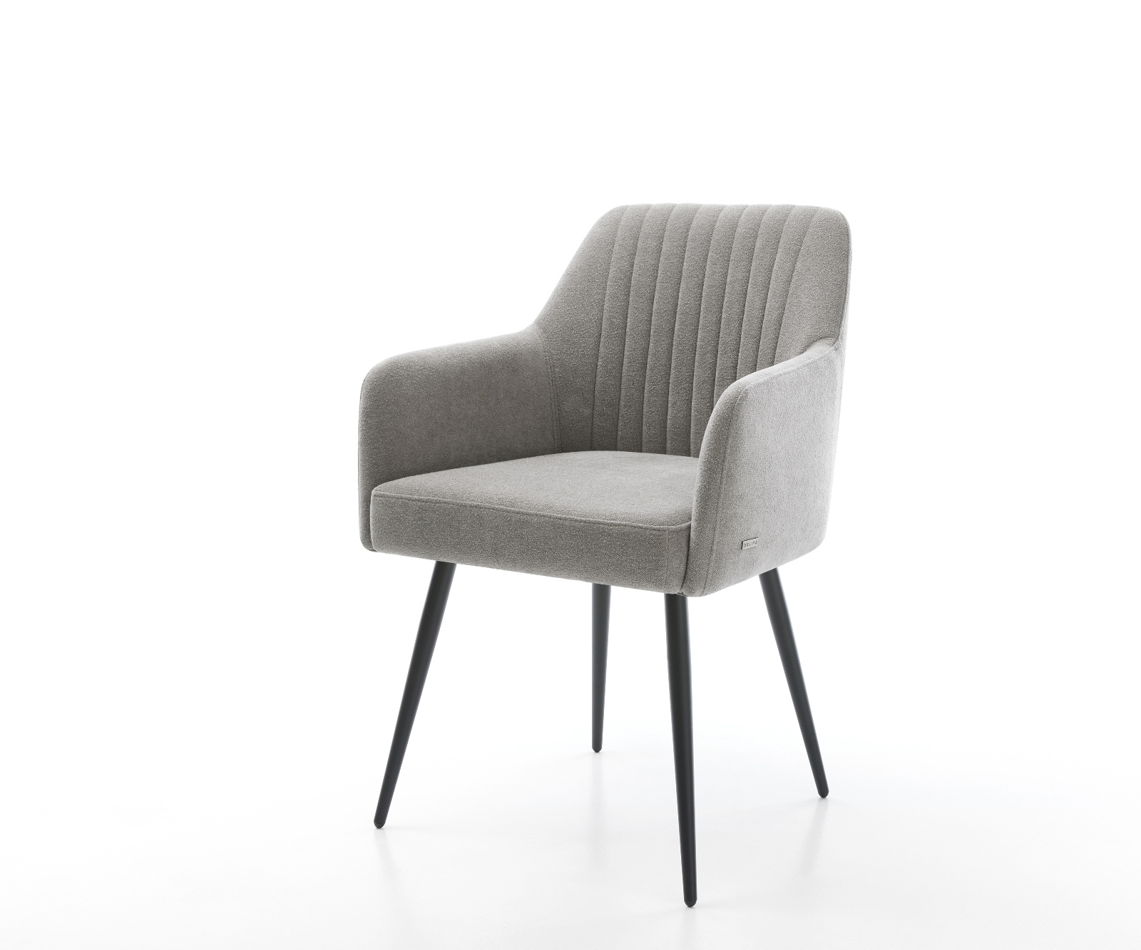 Étkezőszék Greg-Flex strukturált szövet puha szürke 4 lábas kúpos fekete zsákrugós