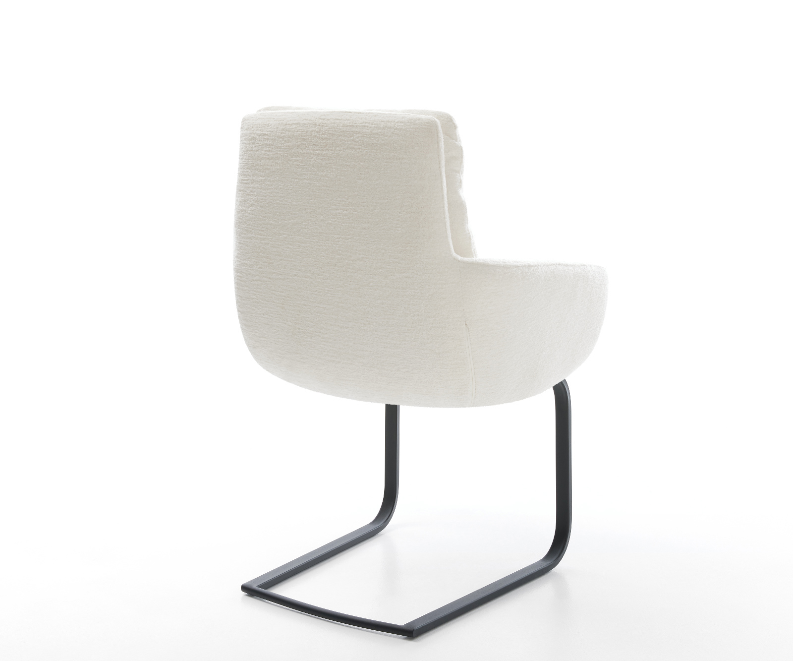 Étkezőszék Abelia-Flex karfás bouclé puha bézs konzolos lapos fekete - Image 5