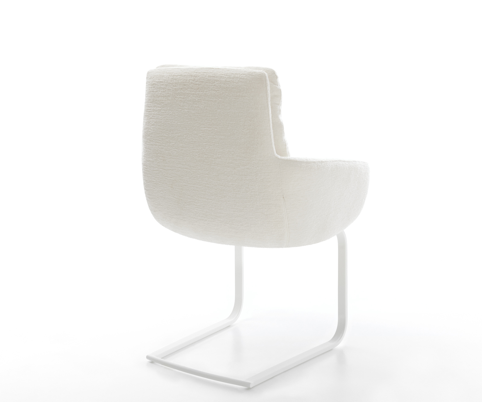 Étkezőszék Abelia-Flex karfás bouclé puha bézs konzolos lapos fehér - Image 5
