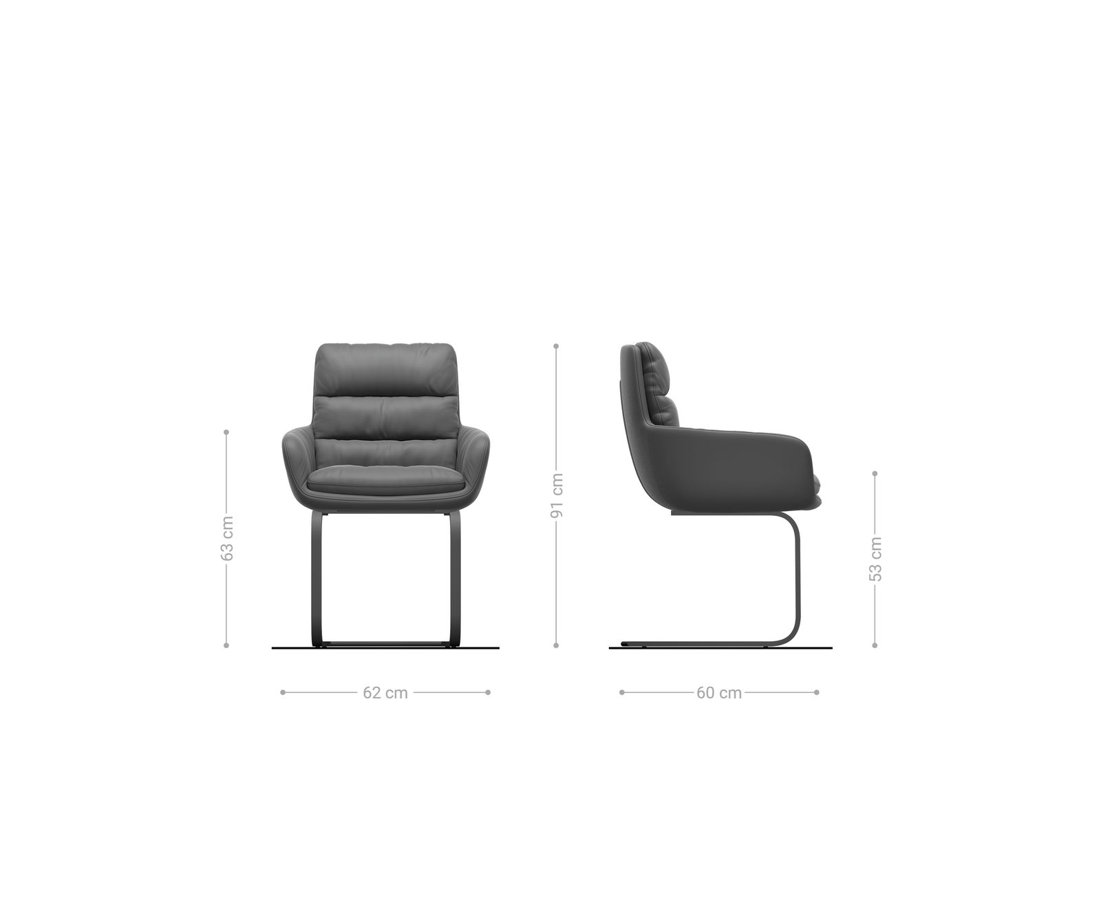 Étkezőszék Abelia-Flex karfás bouclé puha bézs konzolos lapos fehér - Image 6