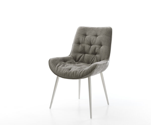 Étkezőszék Taimi-Flex bouclé puha sötét bézs 4 láb kúpos rozsdamentes acél