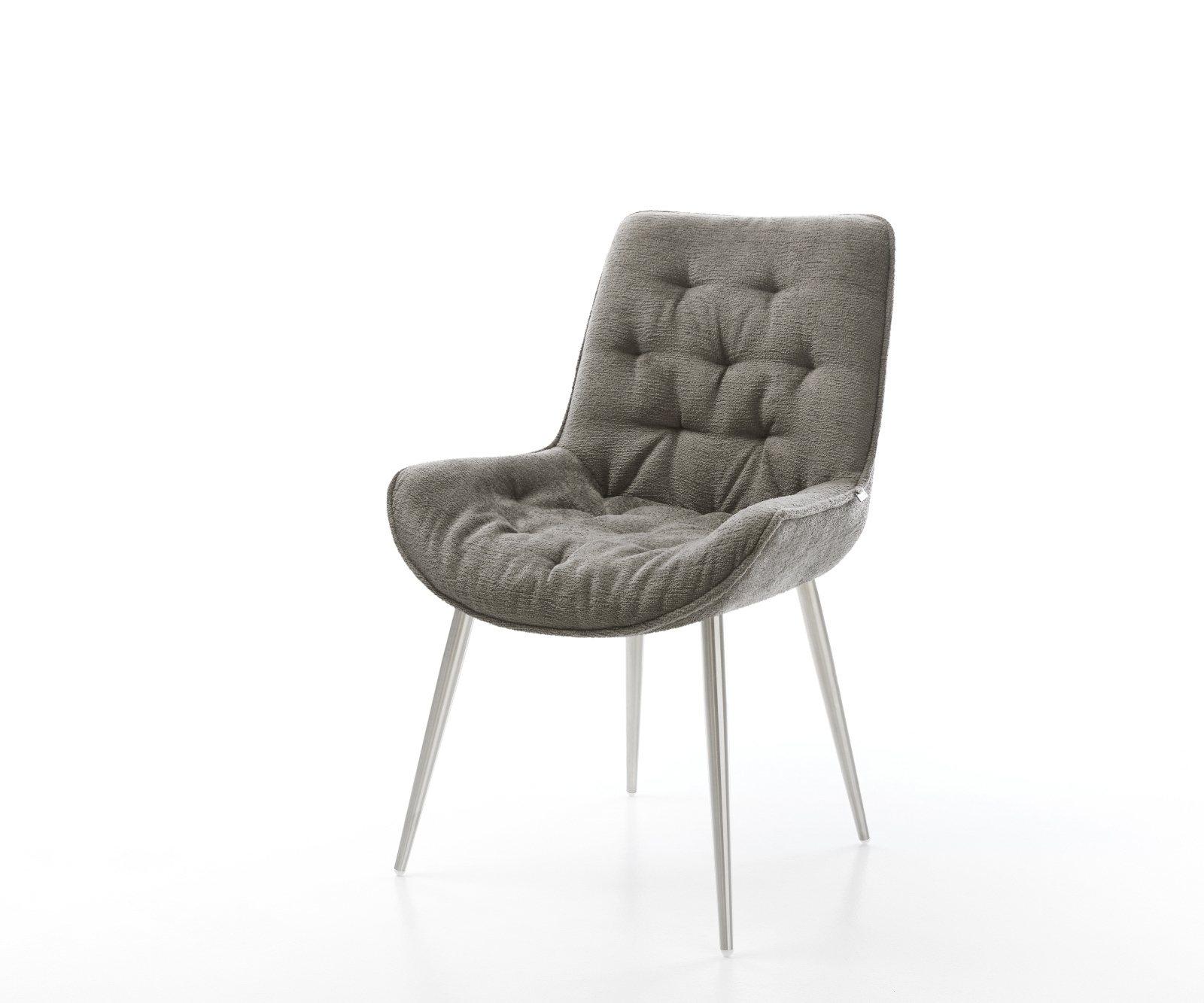 Étkezőszék Taimi-Flex bouclé puha sötét bézs 4 láb kúpos rozsdamentes acél