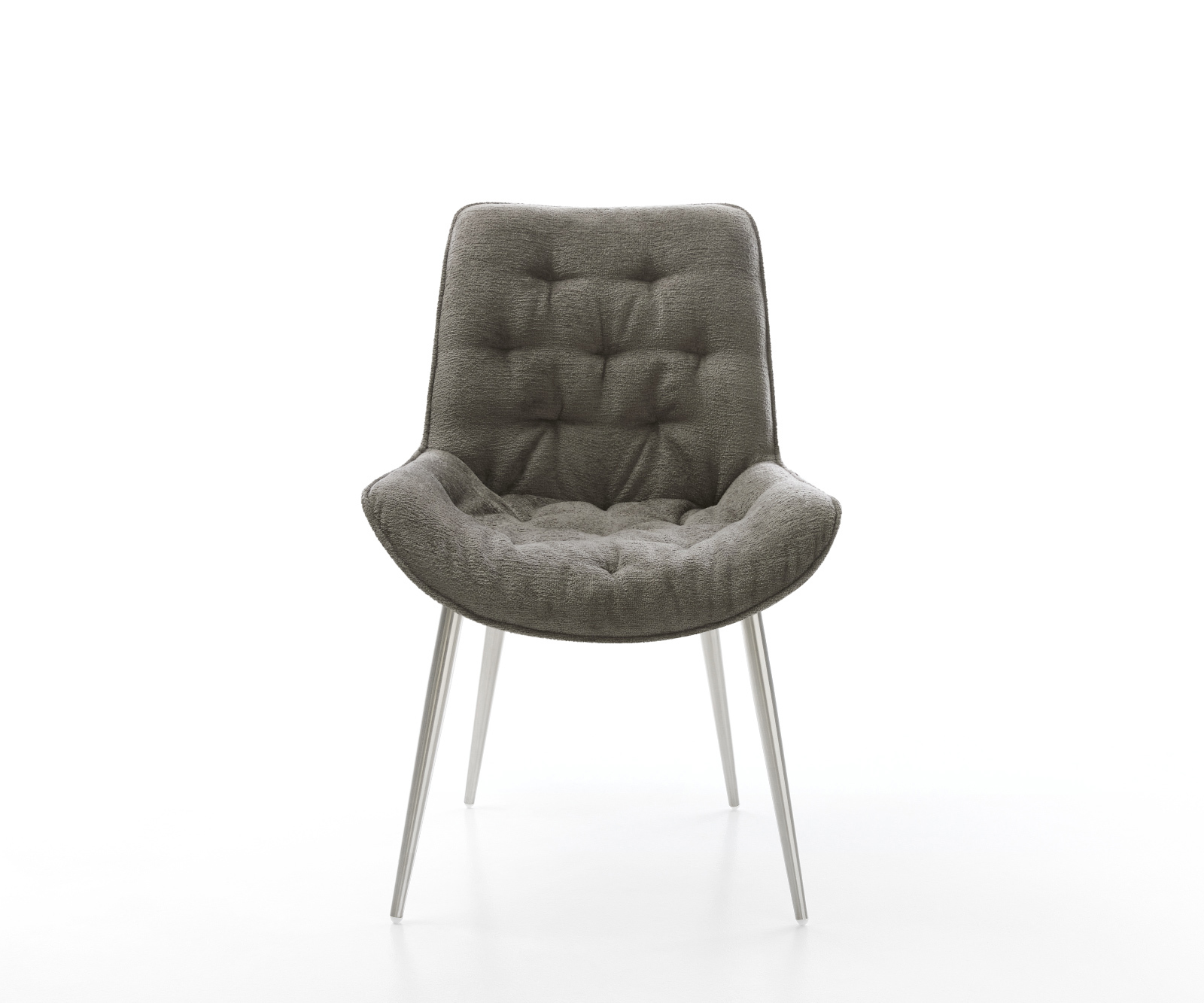 Étkezőszék Taimi-Flex bouclé puha sötét bézs 4 láb kúpos rozsdamentes acél - Image 2