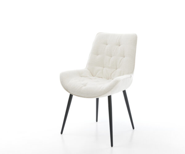 Étkezőszék Taimi-Flex bouclé puha bézs 4 láb kúpos fekete