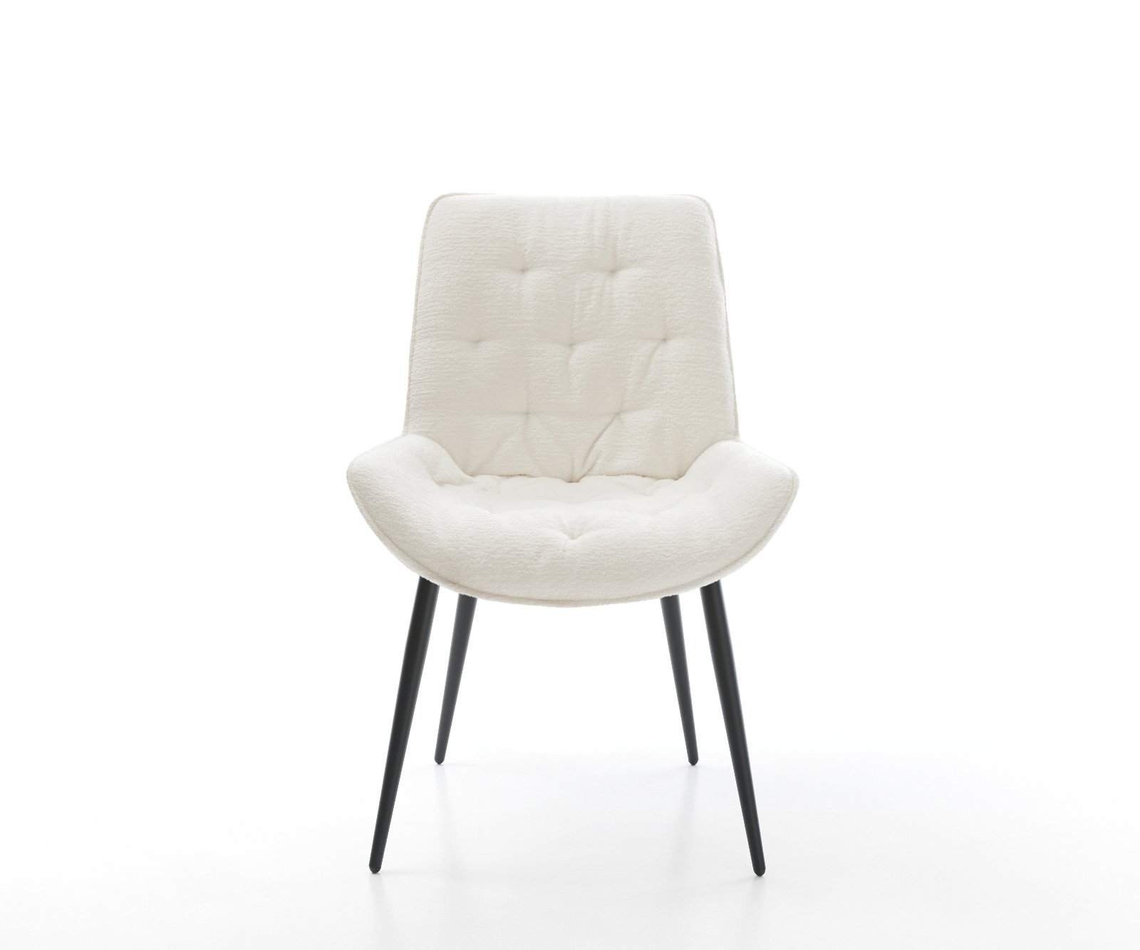Étkezőszék Taimi-Flex bouclé puha bézs 4 láb kúpos fekete - Image 2