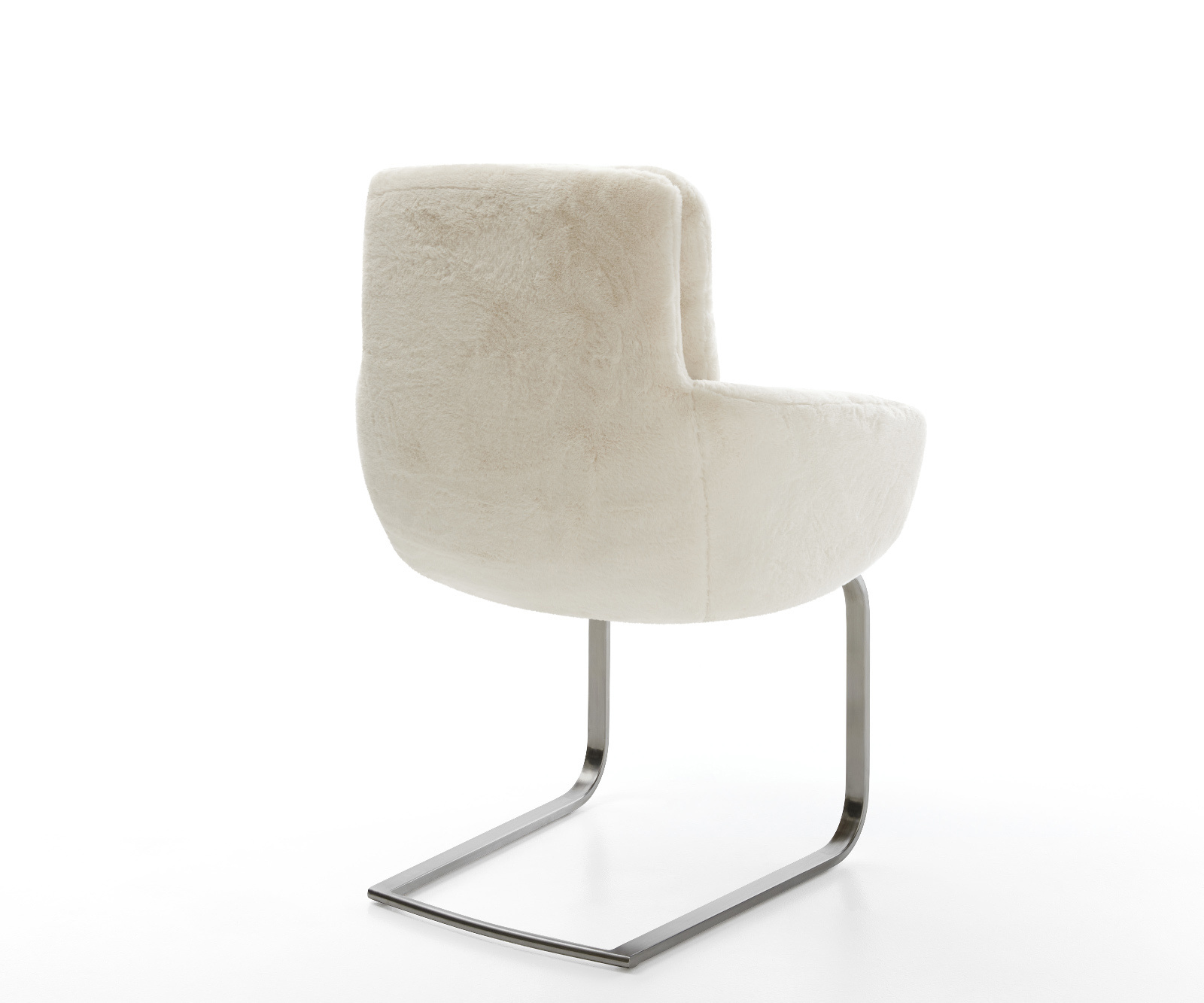 Étkezőszék Abelia-Flex karfás plüss krémfehér lapos konzolos láb grafit - Image 5