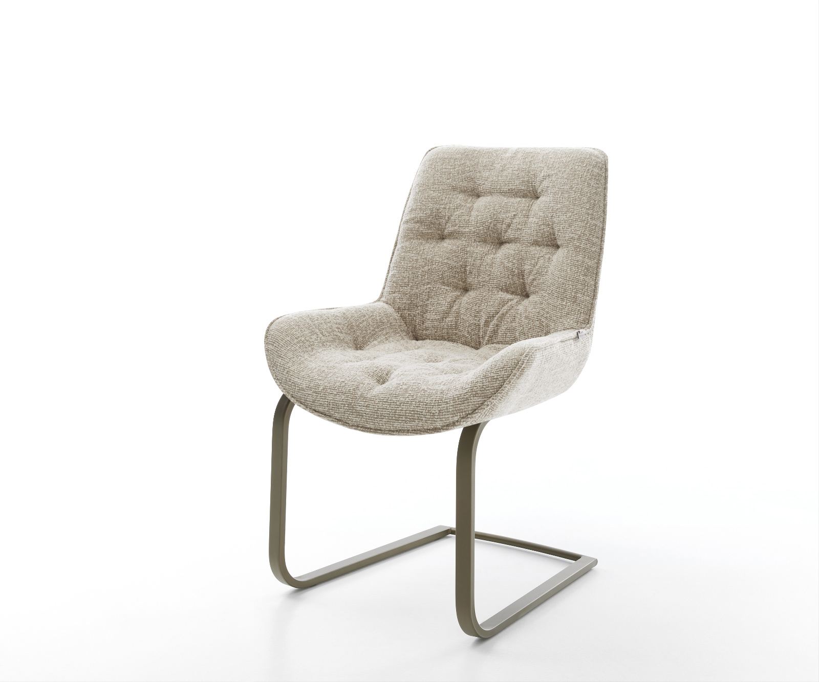 Étkezőszék Taimi-Flex szövött szövet puha bézs konzolos lapos láb titán színű