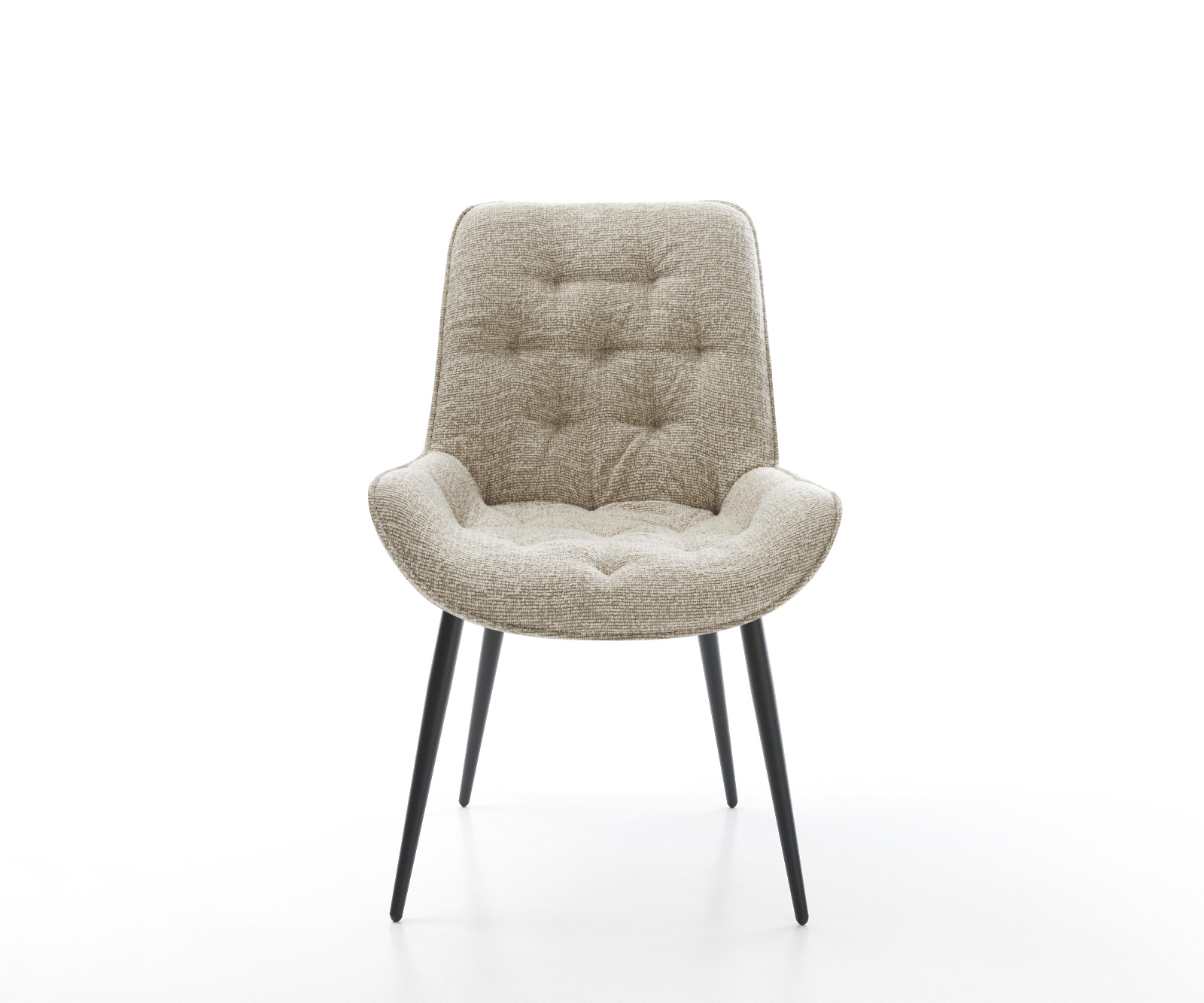 Étkezőszék Taimi-Flex szövött szövet puha bézs 4 láb kúpos fekete - Image 2