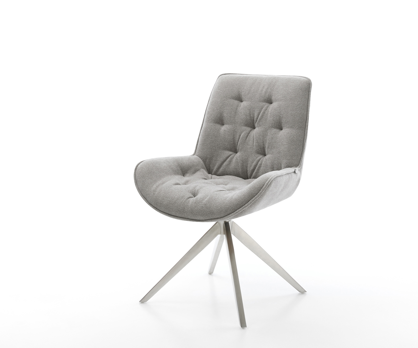 Étkezőszék Taimi-Flex strukturált szövet puha szürke kereszt láb széles rozsdamentes acél 360° forgatható billenő