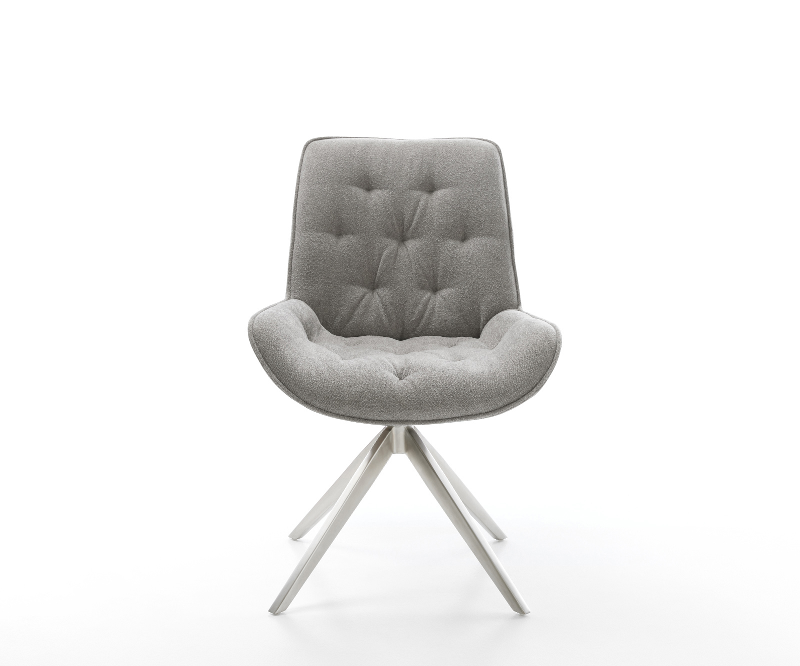 Étkezőszék Taimi-Flex strukturált szövet puha szürke kereszt láb széles rozsdamentes acél 360° forgatható billenő - Image 2