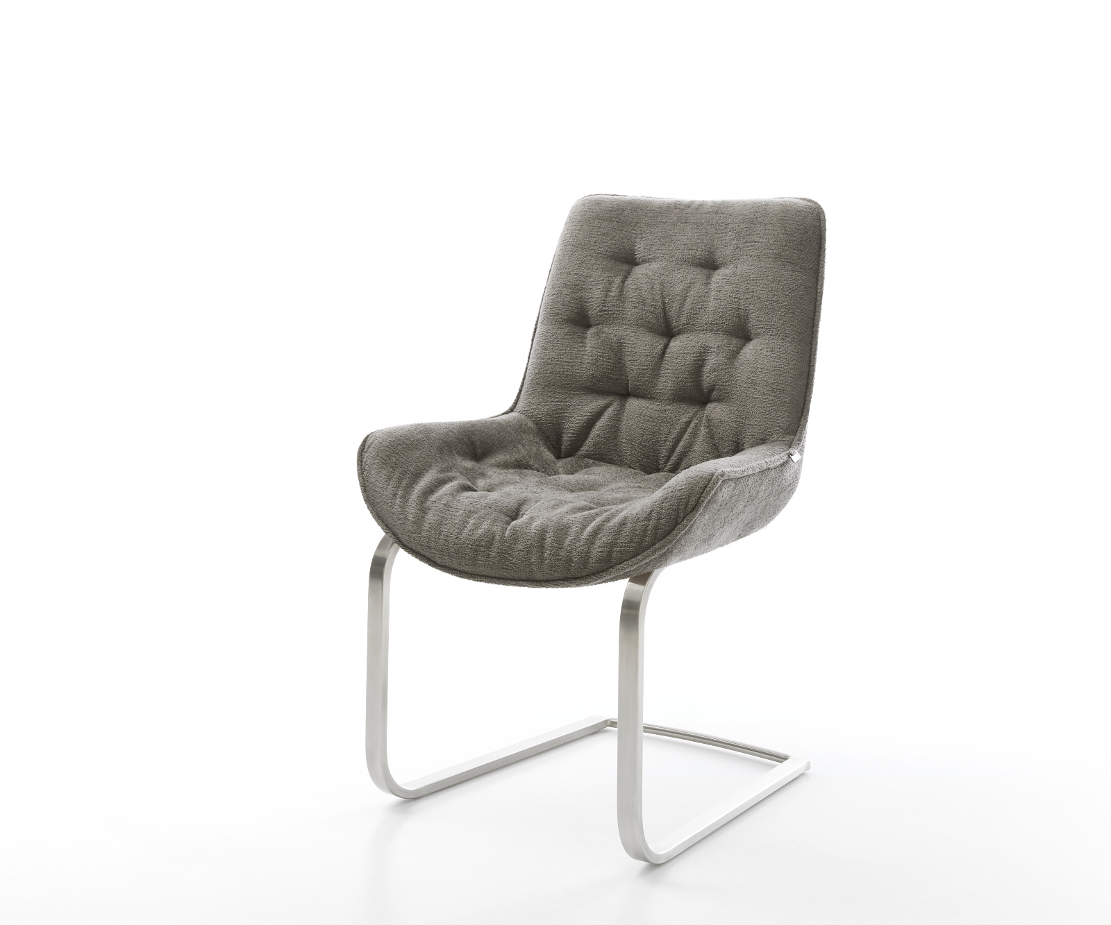 Étkezőszék Taimi-Flex bouclé puha sötét bézs konzolos lapos rozsdamentes acél