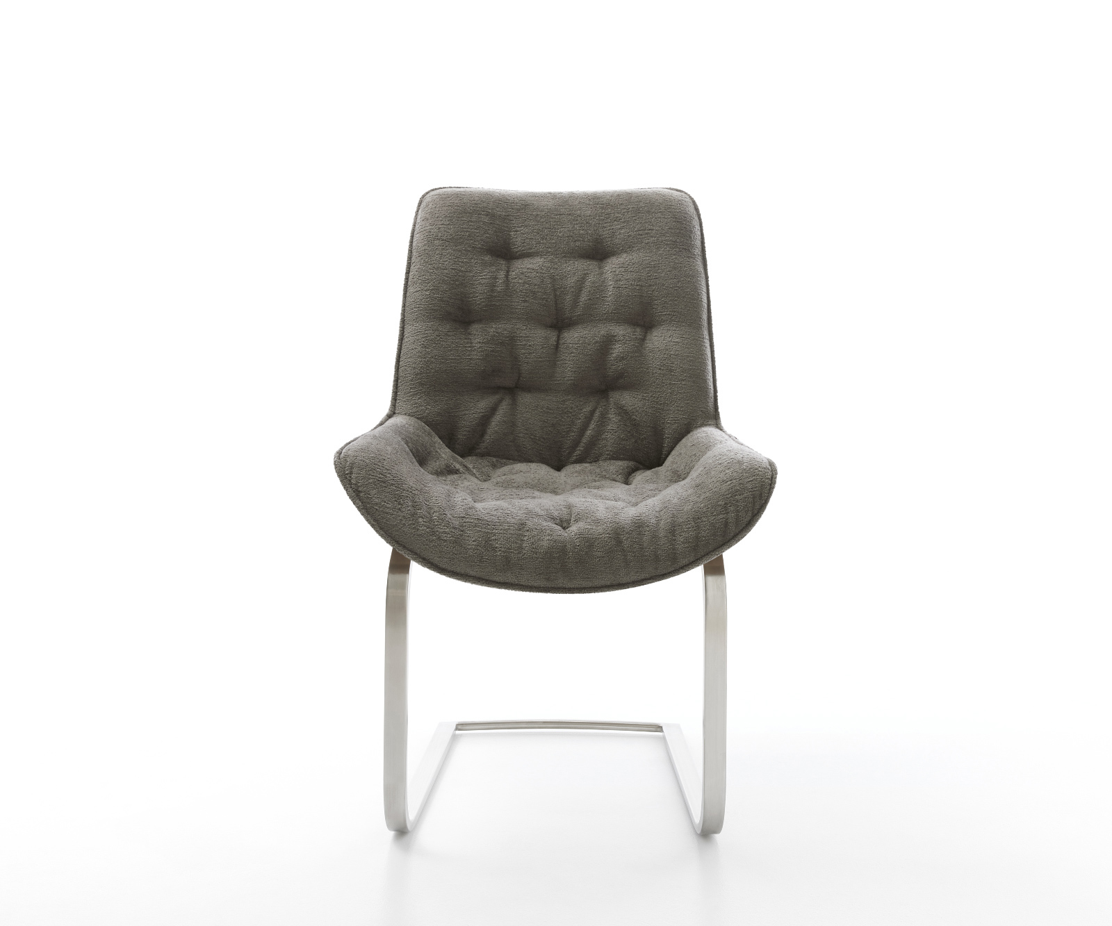 Étkezőszék Taimi-Flex bouclé puha sötét bézs konzolos lapos rozsdamentes acél - Image 2