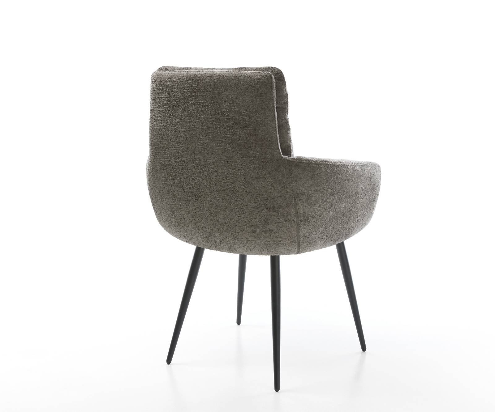 Étkezőszék Abelia-Flex karfás bouclé puha sötét bézs 4 lábas kúpos fekete - Image 5