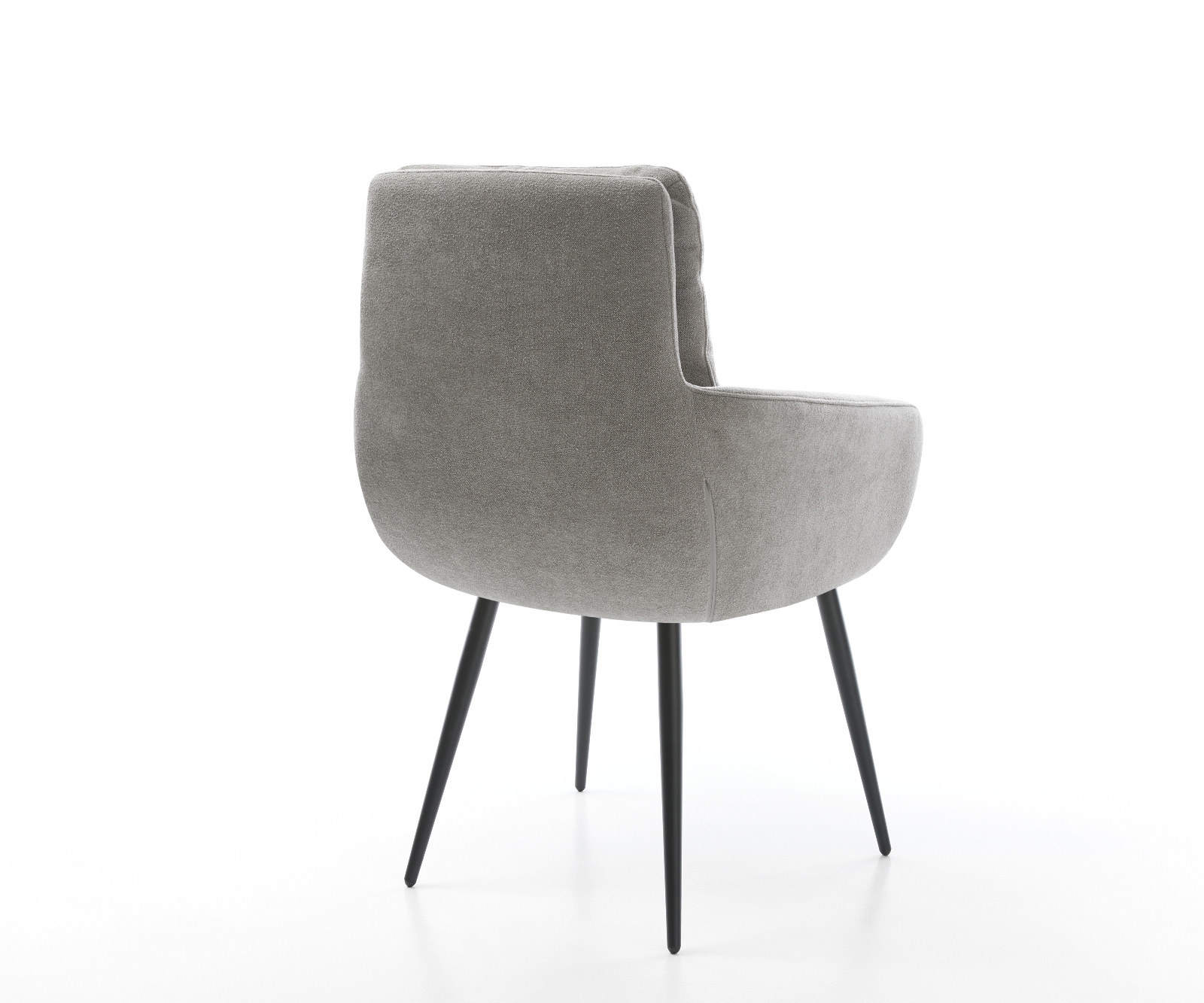 Étkezőszék Abelia-Flex kárpitozott karfás strukturált szövet puha szürke 4 lábú kúpos fekete - Image 5