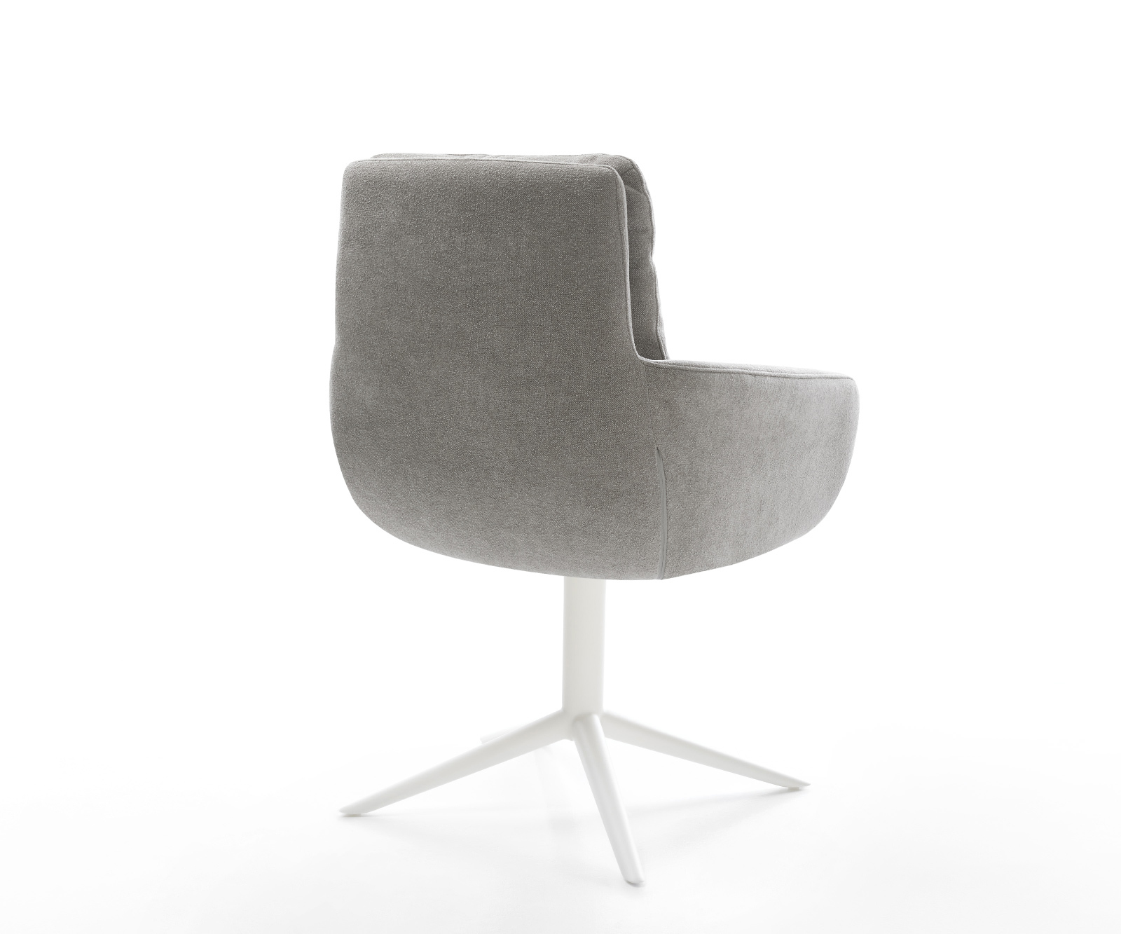 Étkezőszék Abelia-Flex karfás strukturált szövet puha szürke fehér kereszt láb 360° forgatható billenő - Image 5