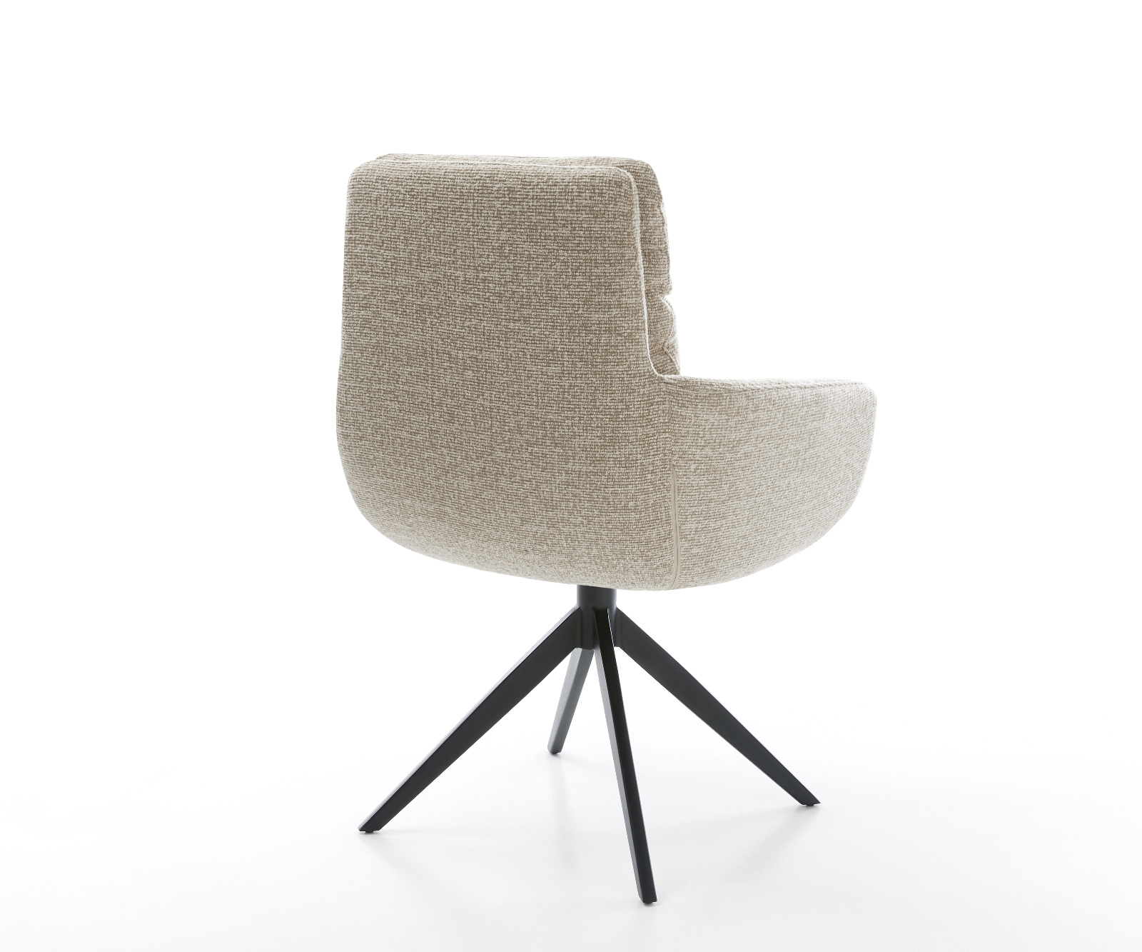 Étkezőszék Abelia-Flex karfás szövettel puha bézs széles kereszt láb fekete 360°-ban forgatható billenő funkció - Image 5