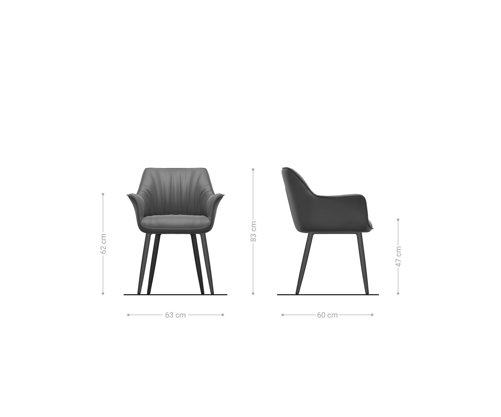 Étkezőszék Keila-Flex karfás bouclé puha bézs 4 lábú kúpos rozsdamentes acél - Image 6