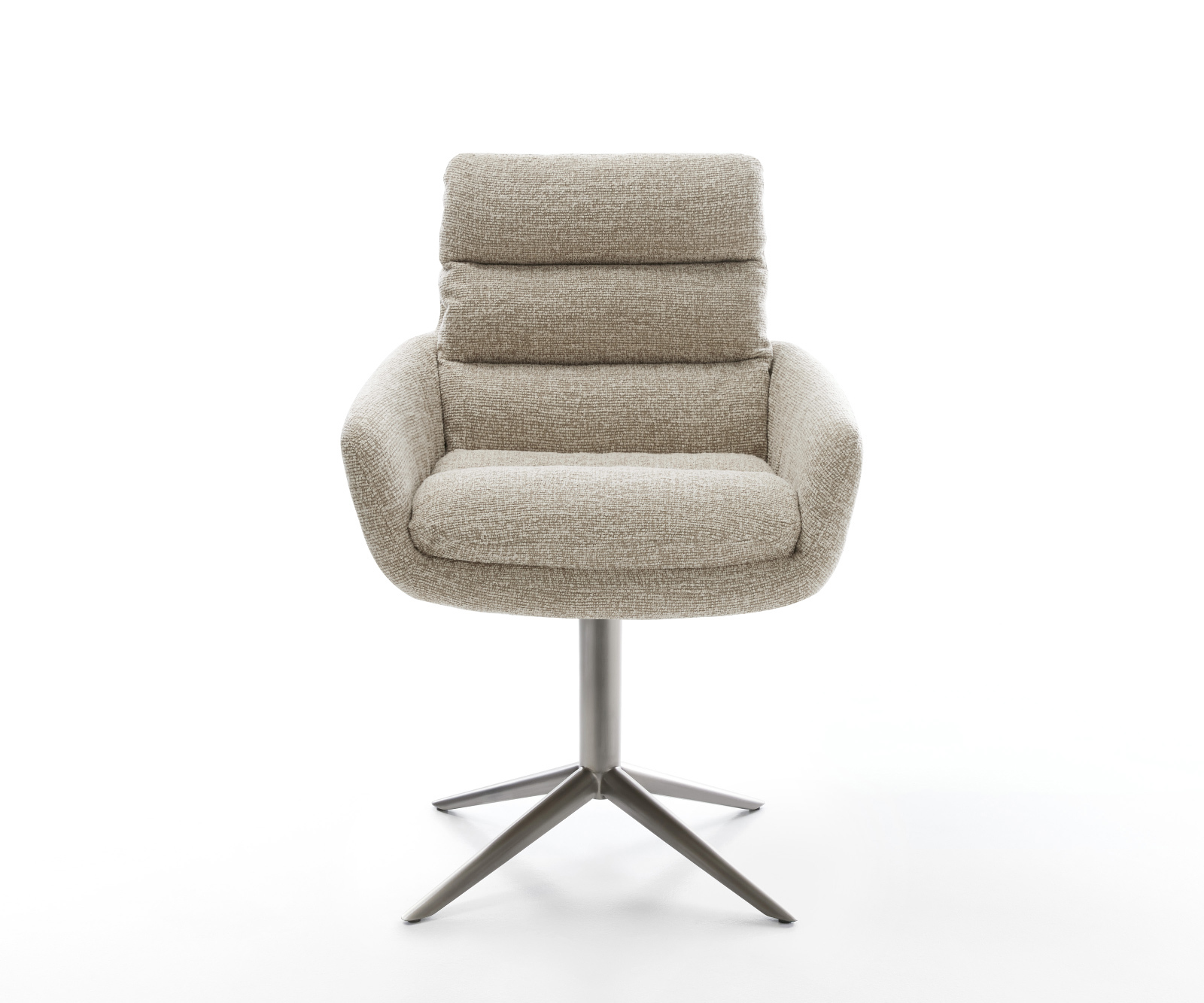 Étkezőszék Abelia-Flex karfás szövetszövet puha bézs kereszt láb grafit 360° forgatható billenő funkció - Image 2