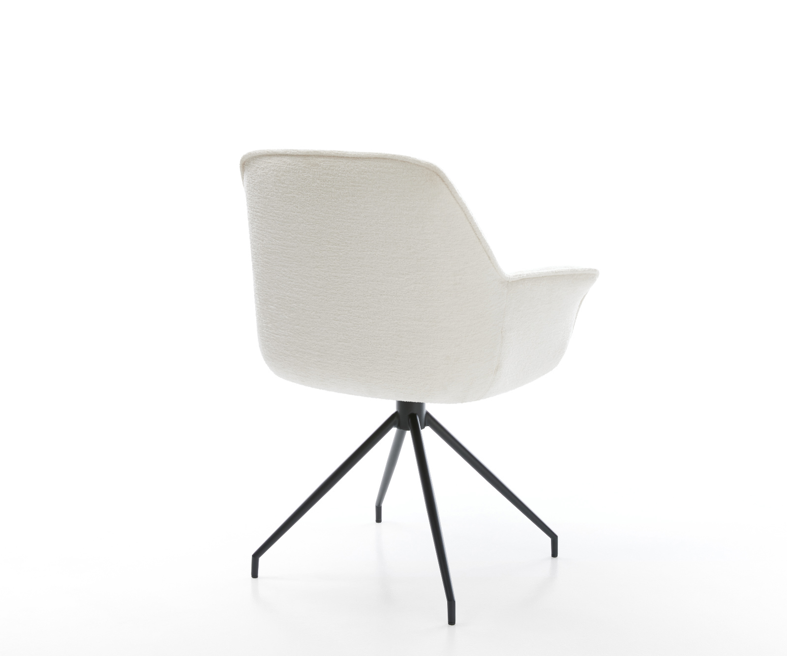 Étkezőszék Keila-Flex karfás bouclé puha bézs kereszt láb kúpos fekete - Image 5