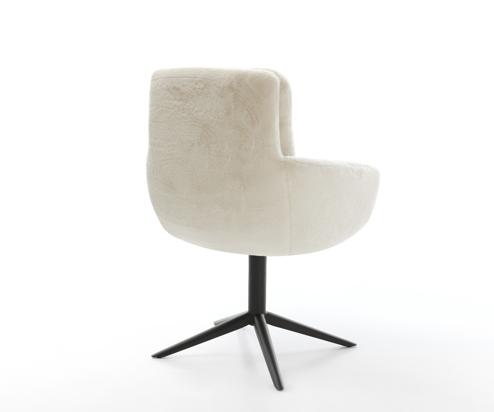 Étkezőszék Abelia-Flex karfás plüss krémfehér kereszt láb fekete 360° forgatható billenő - Image 5