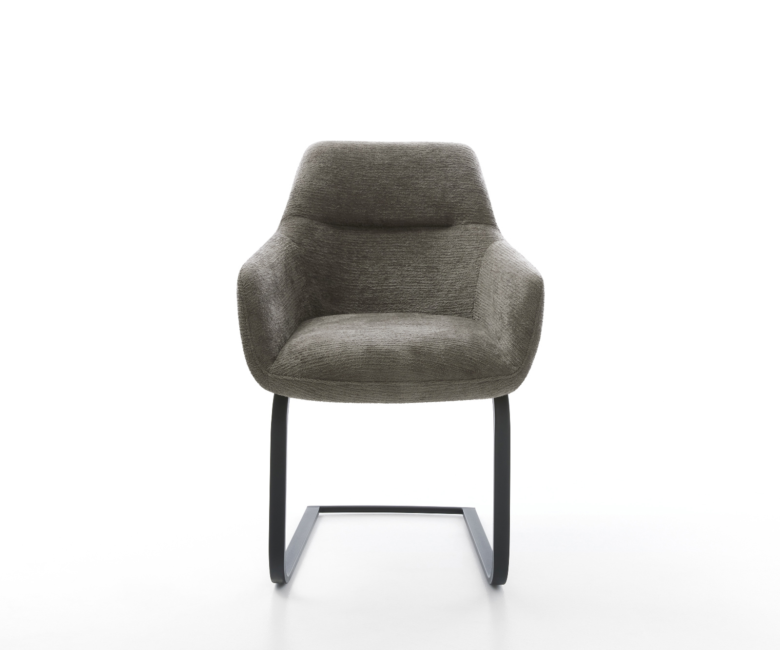 Étkezőszék Pejo-Flex bouclé puha sötét bézs konzolos lapos fekete zsákrugós ülőfelület - Image 2