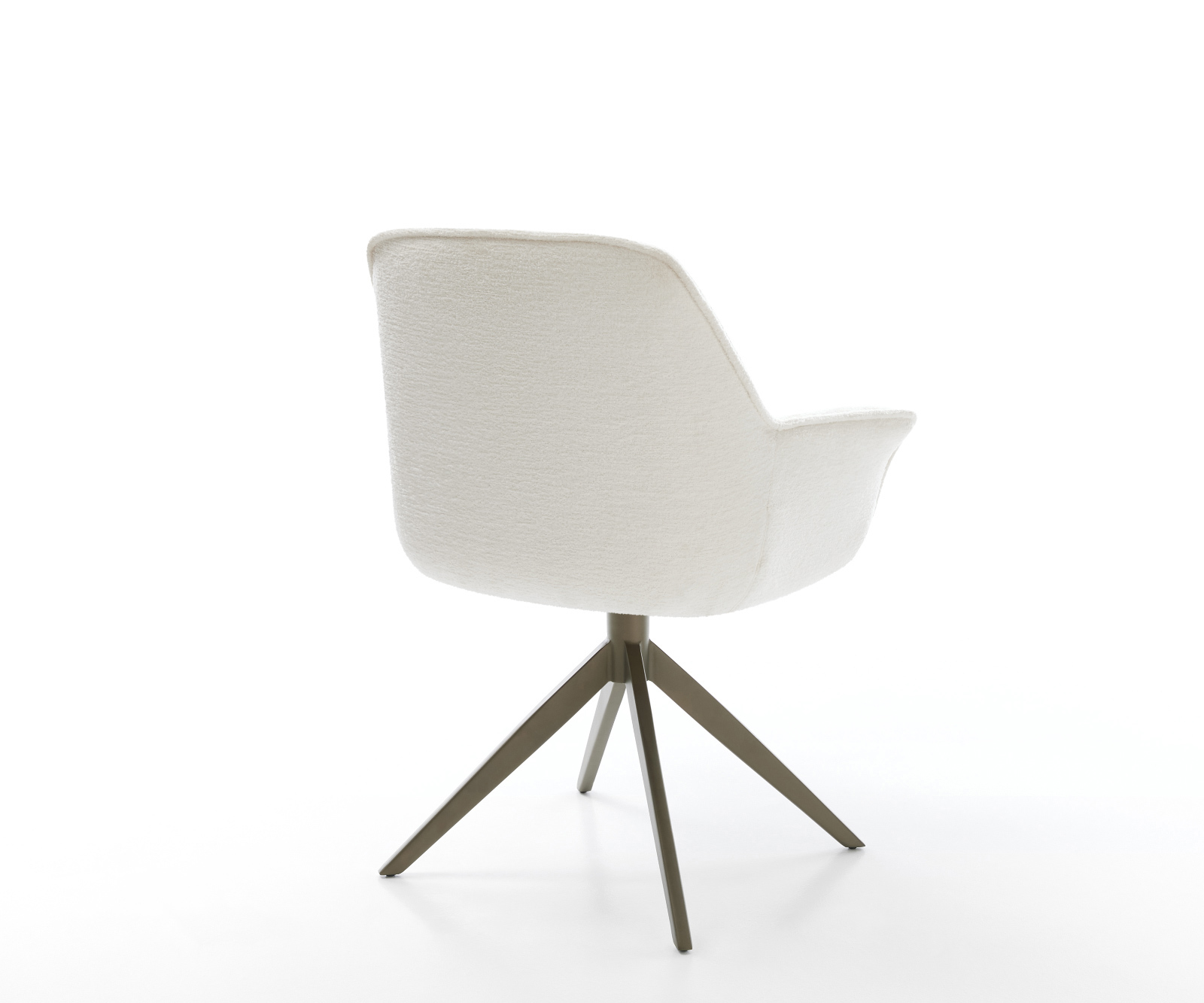 Étkezőszék Keila-Flex karfás bouclé puha bézs kereszt láb széles titán színű 360° forgatható billenő - Image 5