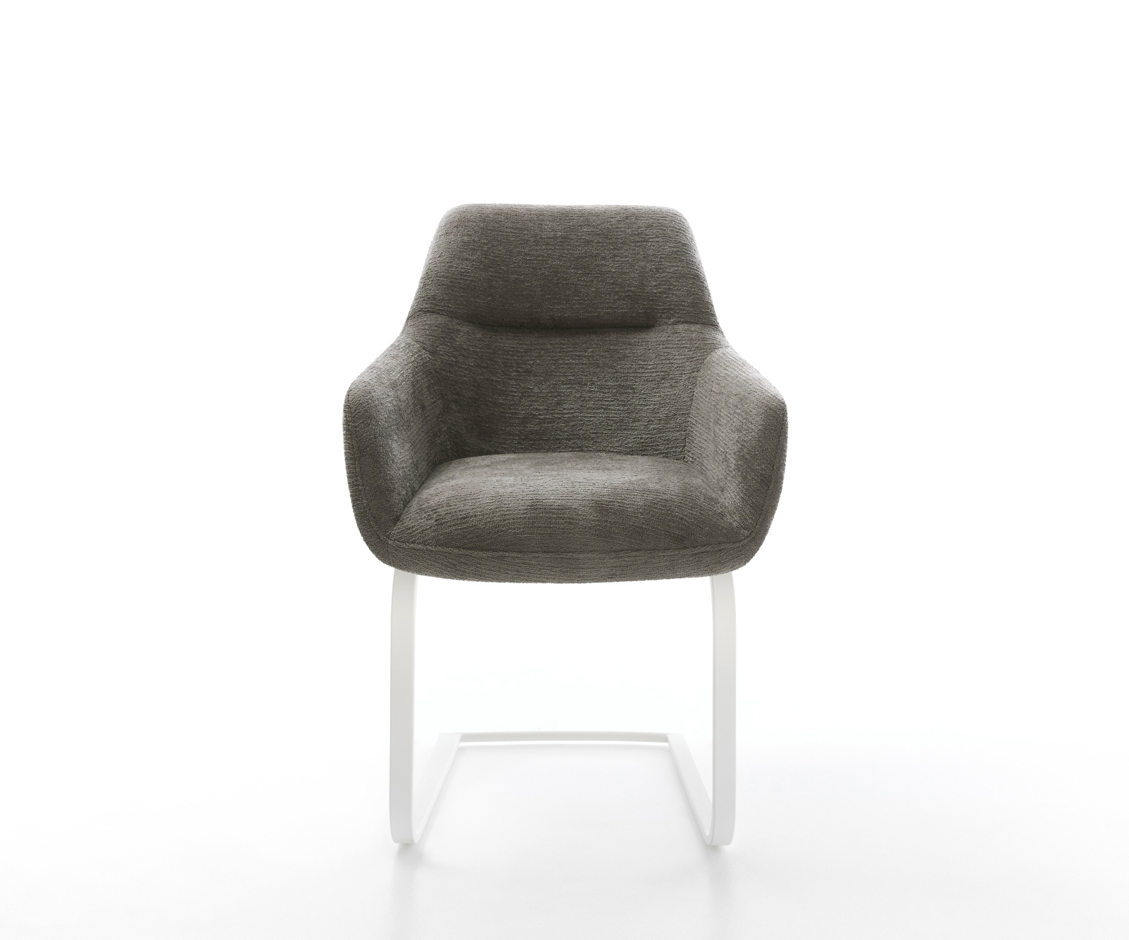 Étkezőszék Pejo-Flex bouclé puha sötét bézs konzolos lapos fehér zsákrugós ülőfelület - Image 2