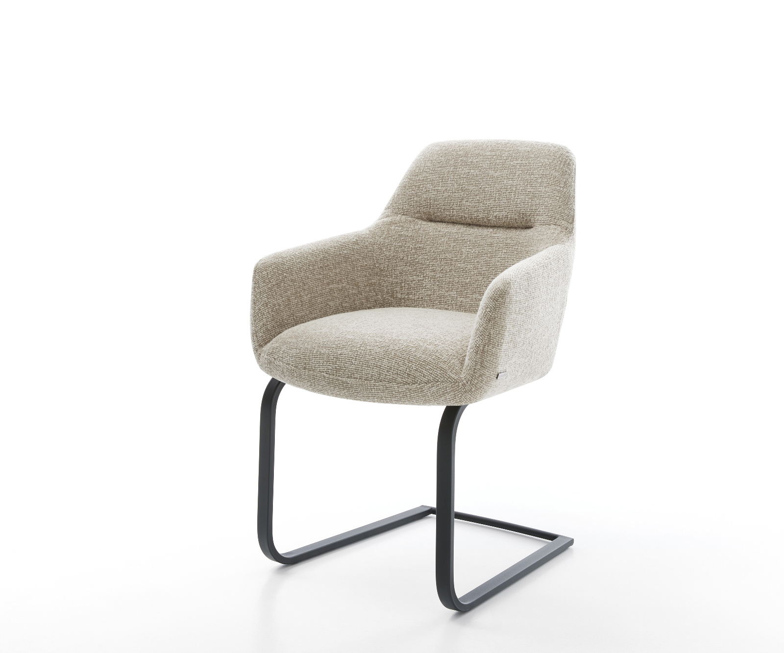 Étkezőszék Pejo-Flex szövött szövet puha bézs konzolos lapos fekete zsákrugós