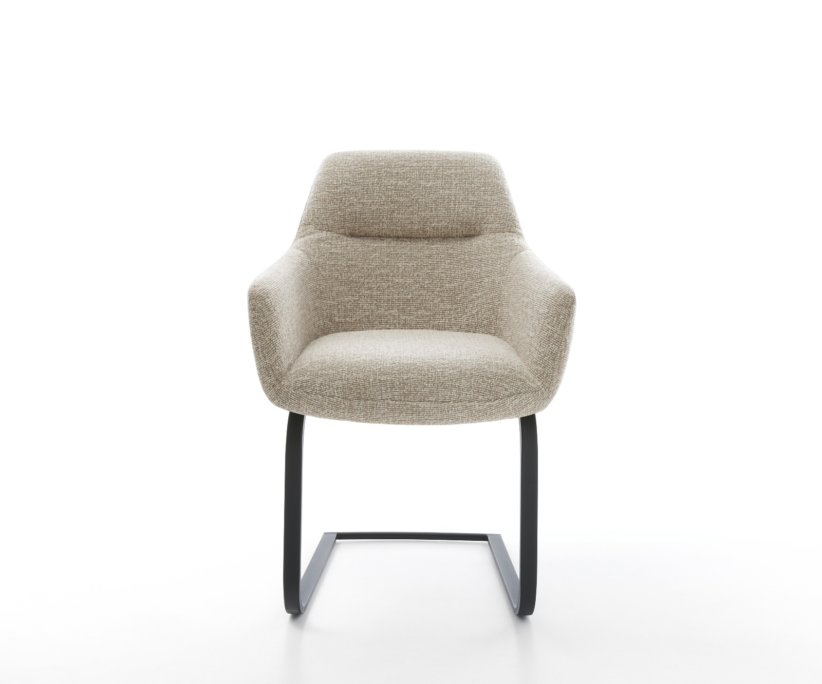 Étkezőszék Pejo-Flex szövött szövet puha bézs konzolos lapos fekete zsákrugós - Image 2