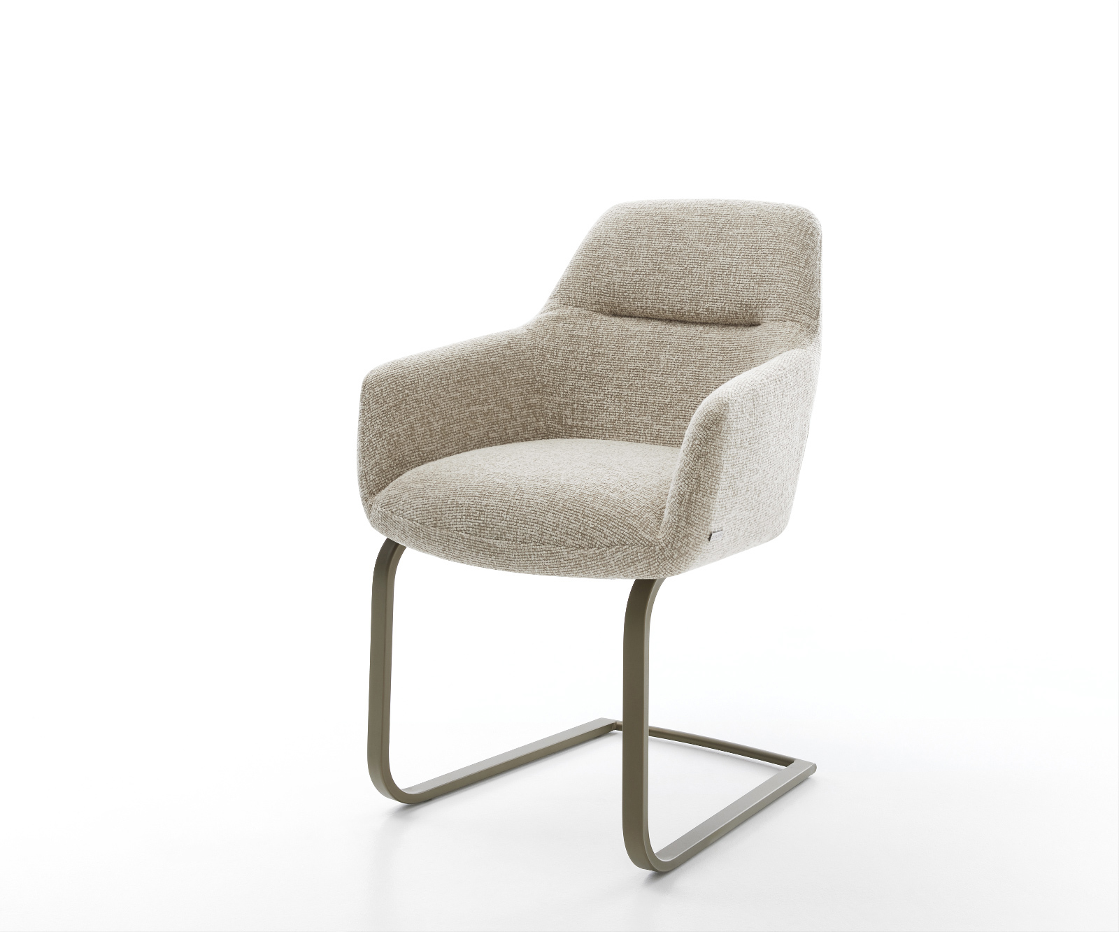 Étkezőszék Pejo-Flex szövött szövet puha bézs konzolos lapos titán színű hatás zsákrugós