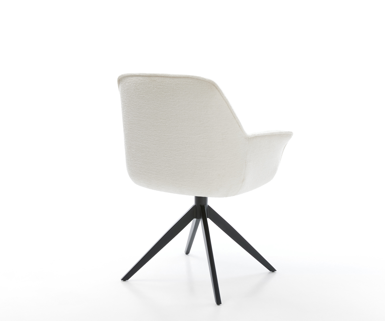 Étkezőszék Keila-Flex karfás bouclé puha bézs kereszt láb széles fekete 360° forgatható billenő - Image 5