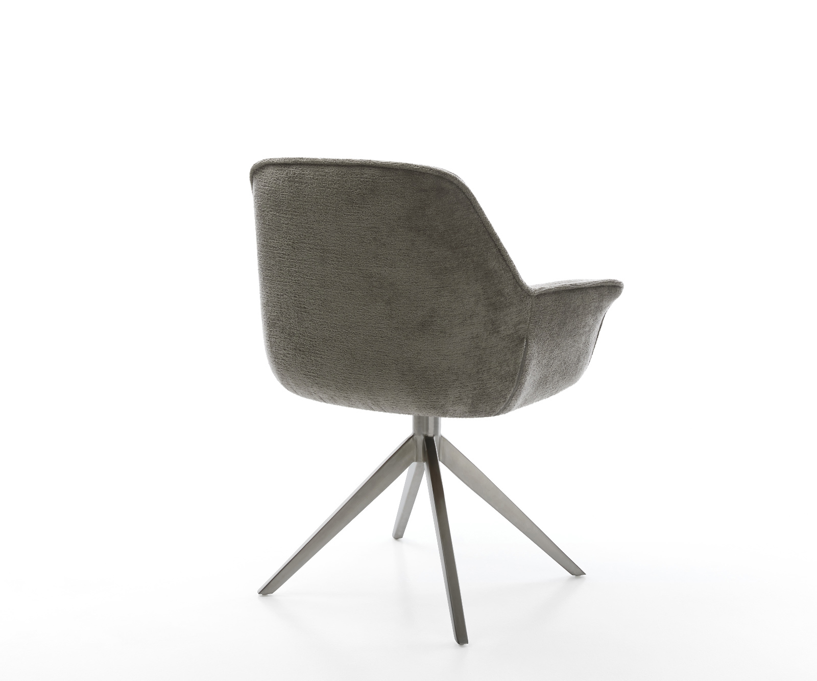 Étkezőszék Keila-Flex karfás bouclé puha sötét bézs kereszt láb széles grafit 360° forgatható billenő funkció - Image 5