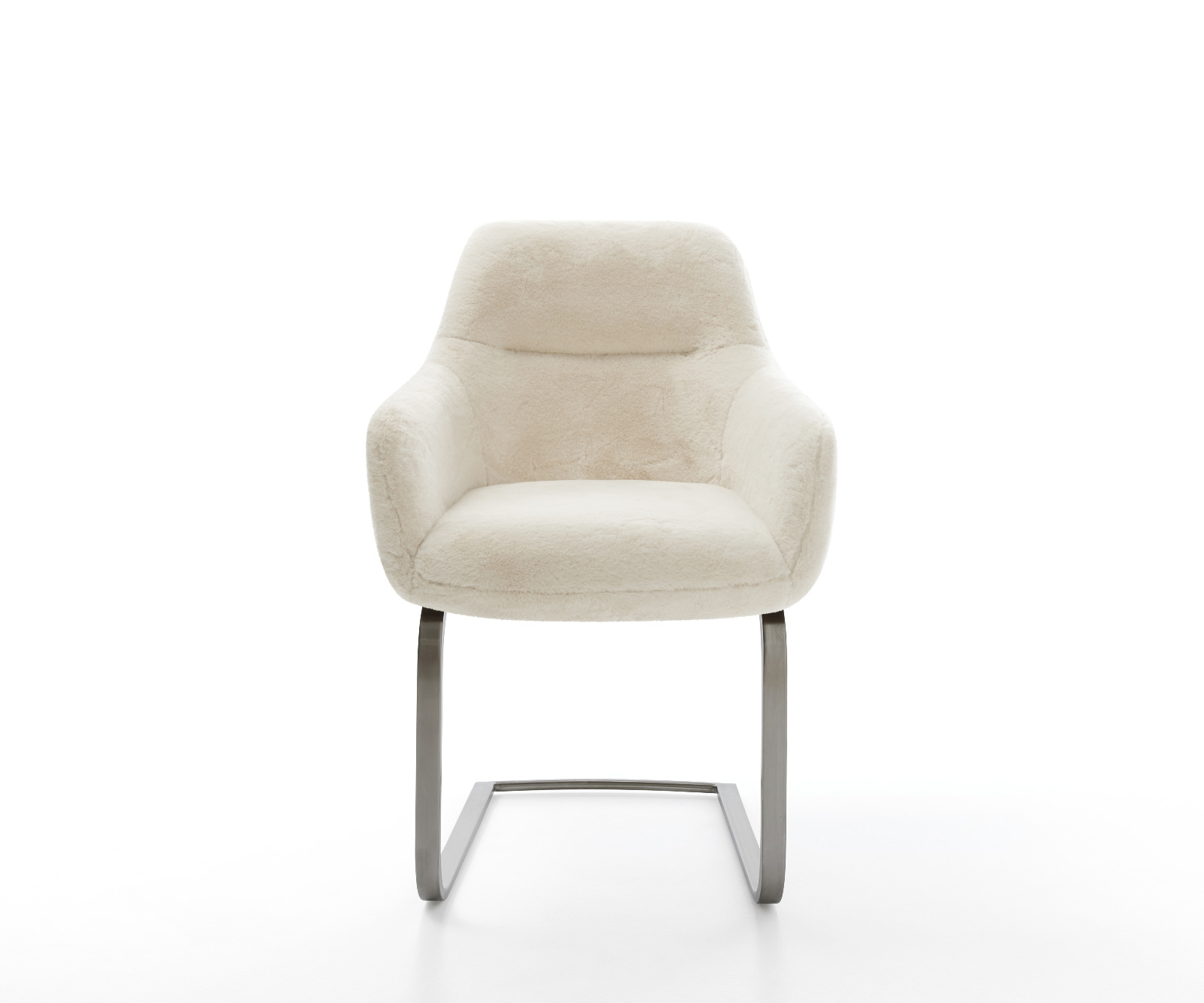 Étkezőszék Pejo-Flex plüss krémfehér konzolos lapos antracit zsákrugós - Image 2