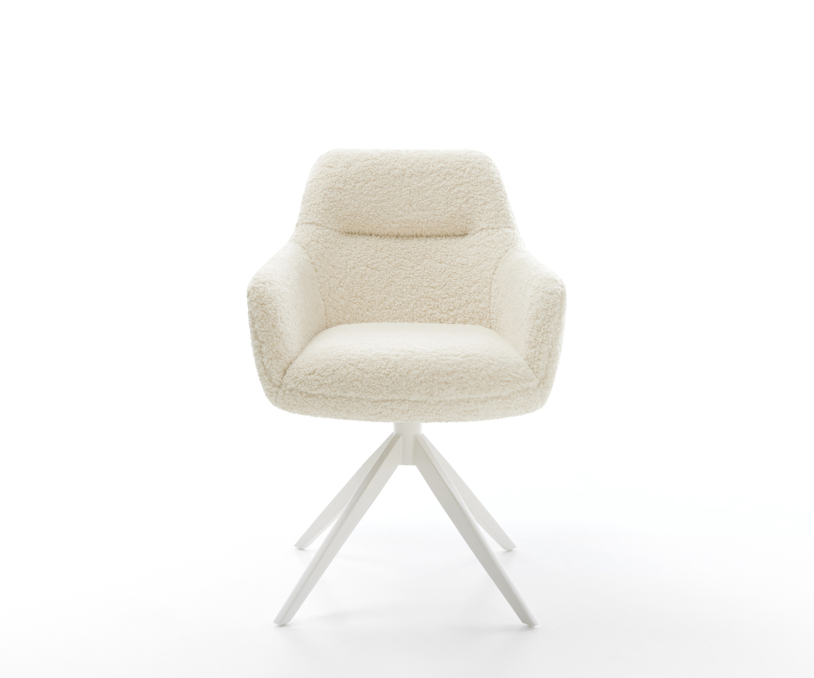 Étkezőszék Pejo-Flex teddy szövet bézs kereszt láb széles fehér 360° forgatható billenő zsákrugó - Image 2