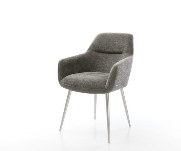 Étkezőszék Pejo-Flex bouclé puha sötét bézs 4 láb kúpos rozsdamentes acél zsákrugó