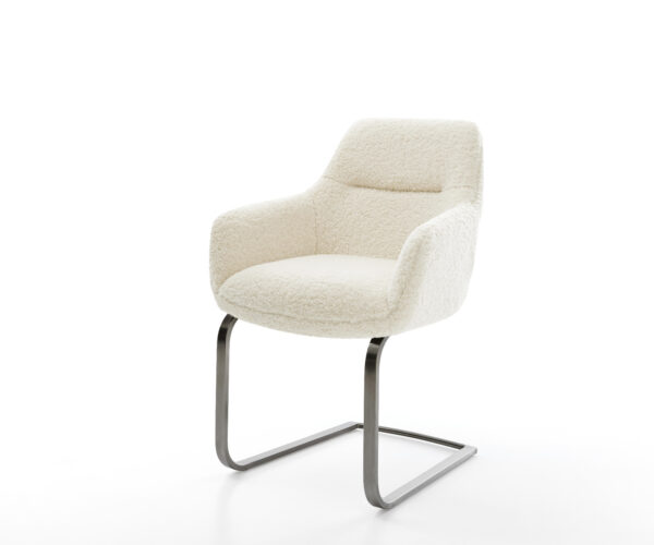 Étkezőszék Pejo-Flex teddy szövet bézs konzolos lapos antracit zsákrugós