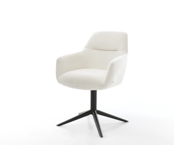 Étkezőszék Pejo-Flex bouclé puha bézs fekete kereszt láb 360° forgatható billenő zsákrugó