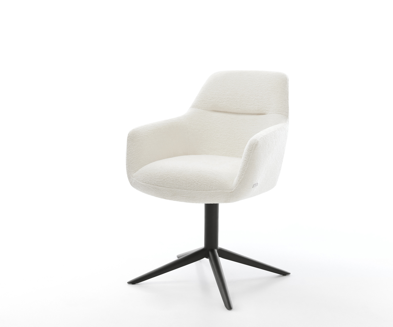 Étkezőszék Pejo-Flex bouclé puha bézs fekete kereszt láb 360° forgatható billenő zsákrugó