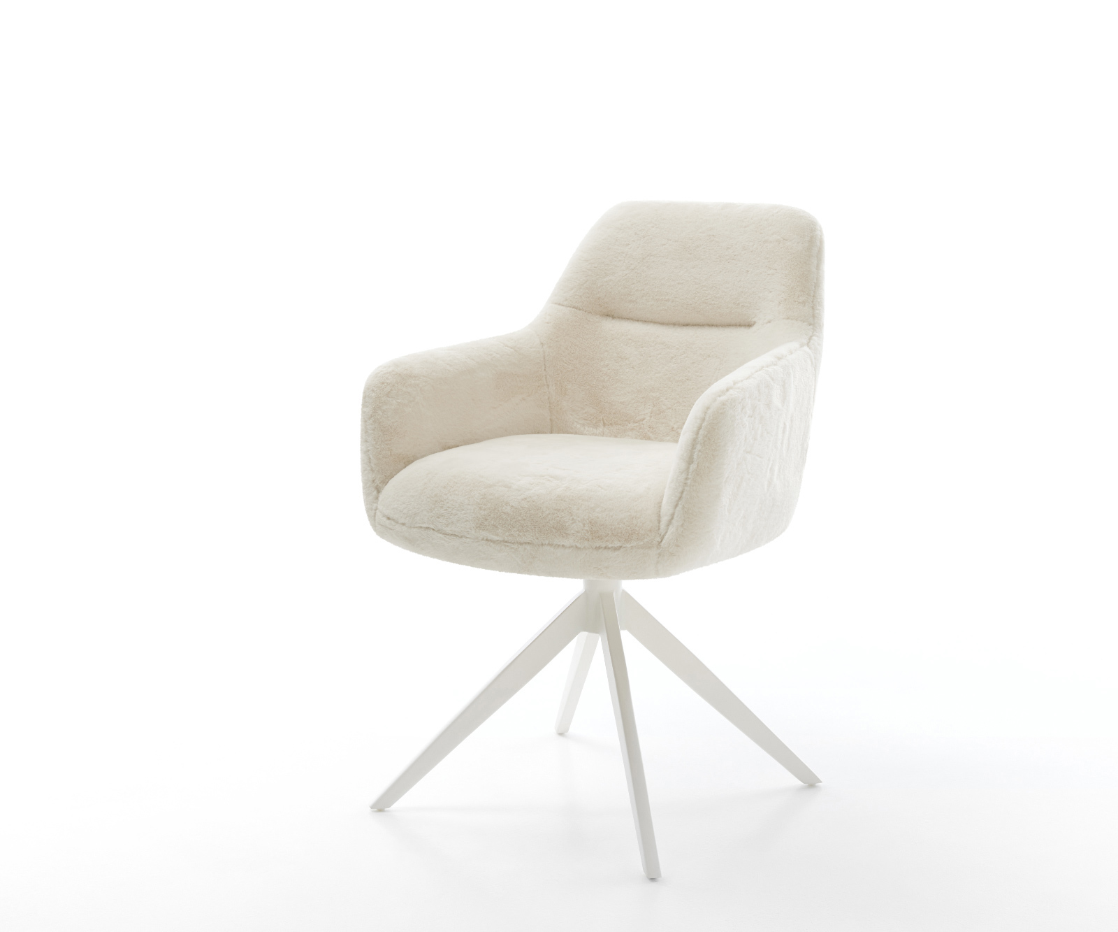 Étkezőszék Pejo-Flex plüss krémfehér kereszt láb széles fehér 360° forgatható billenő zsákrugó