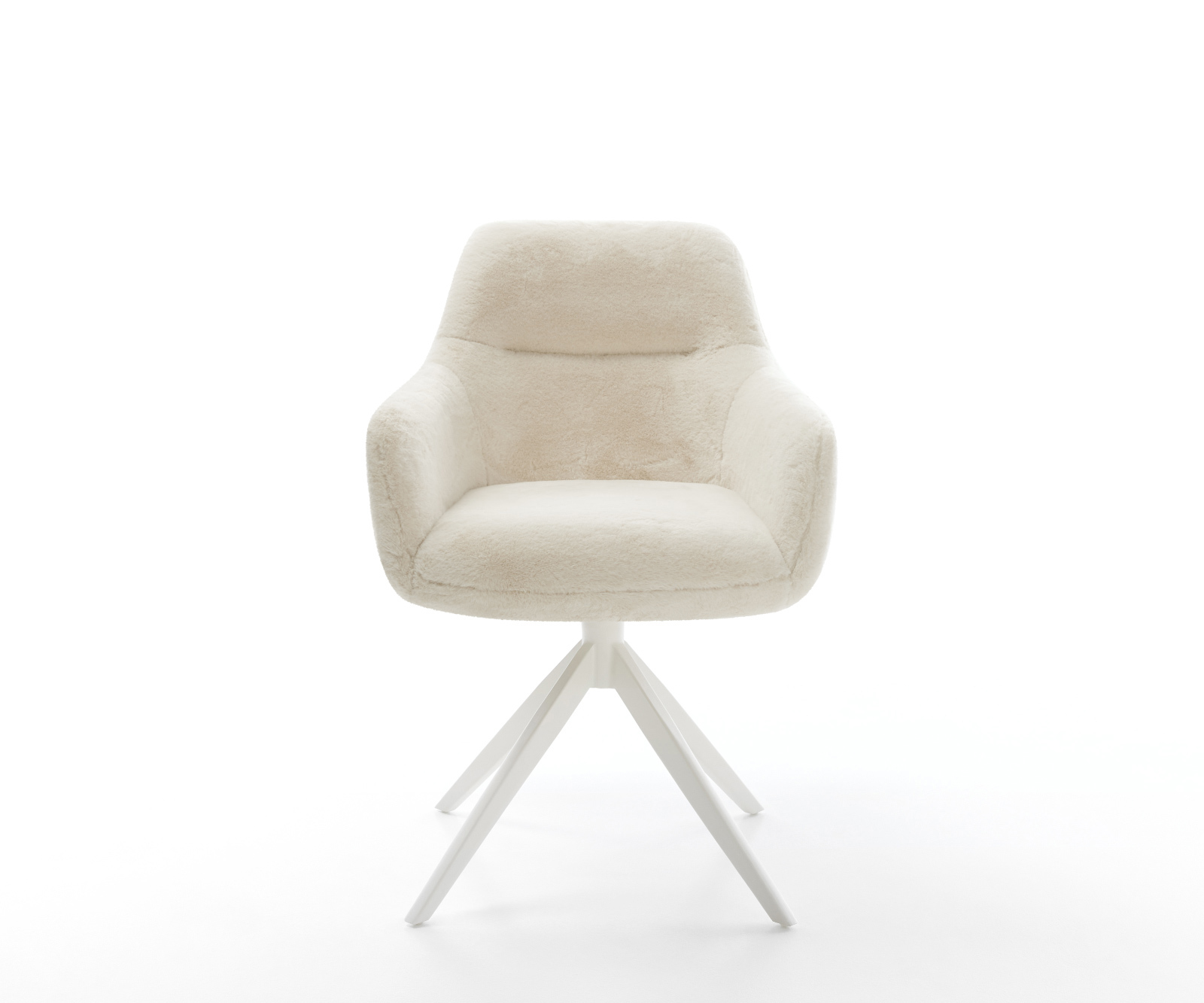 Étkezőszék Pejo-Flex plüss krémfehér kereszt láb széles fehér 360° forgatható billenő zsákrugó - Image 2
