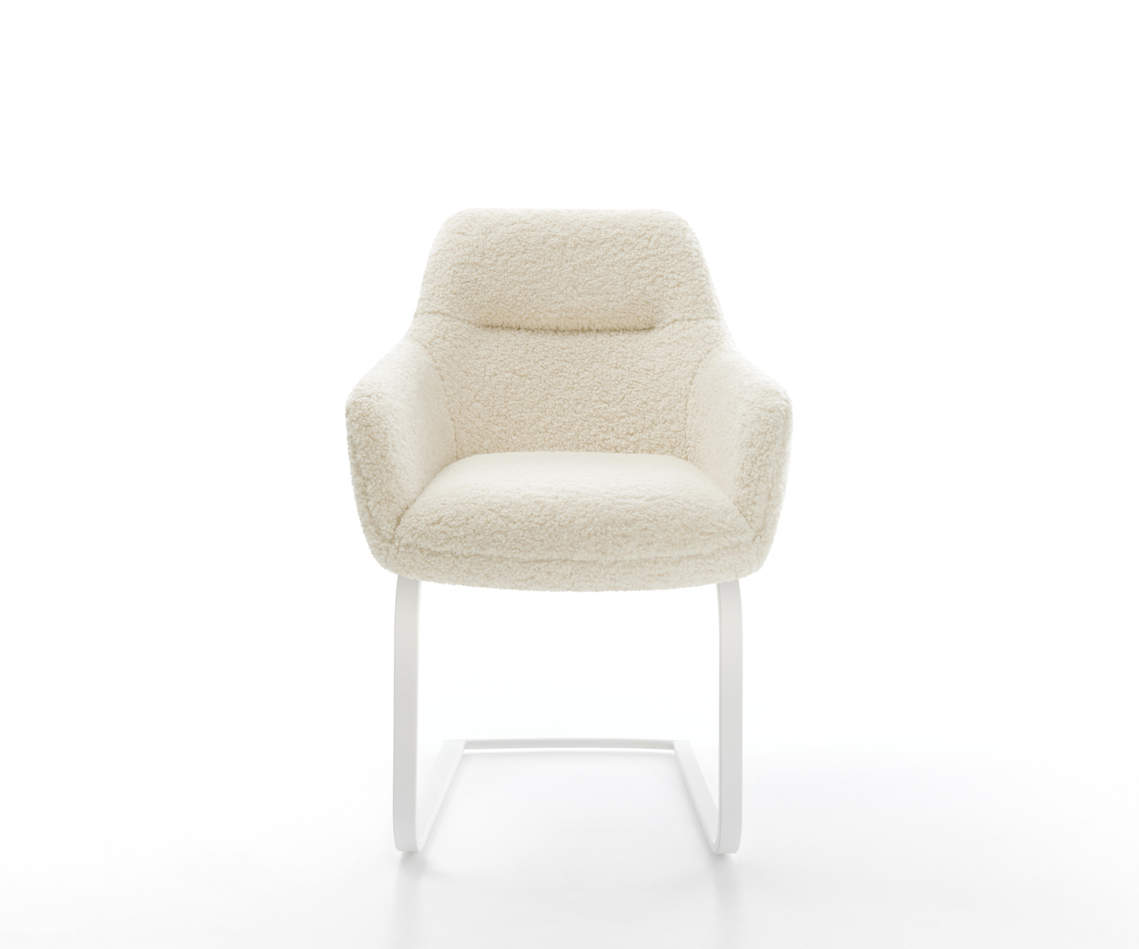 Étkezőszék Pejo-Flex teddy szövet bézs konzolos lapos fehér zsákrugós - Image 2