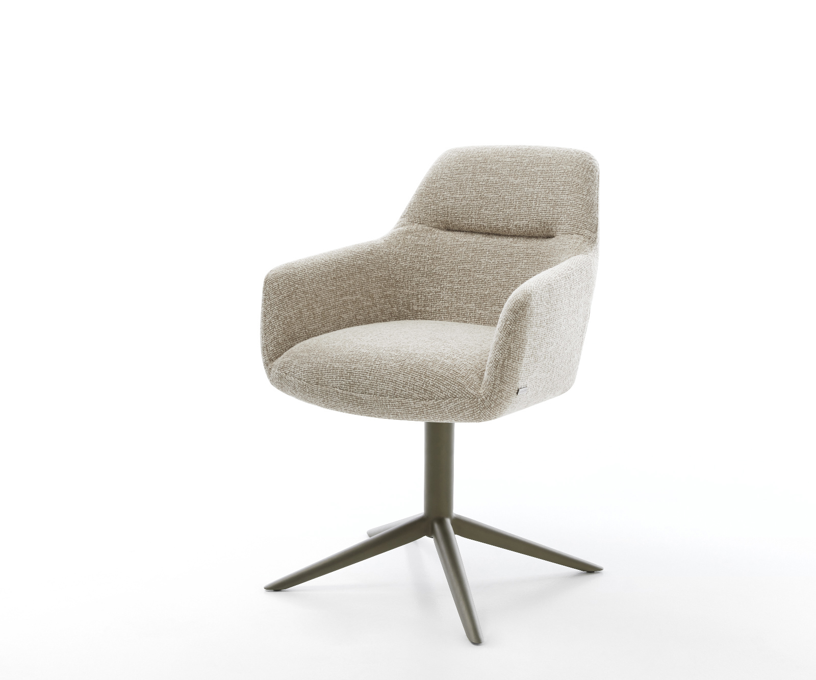 Étkezőszék Pejo-Flex szövött szövet puha bézs kereszt láb titánszínű hatvan fokban forgatható billenő zsákrugós