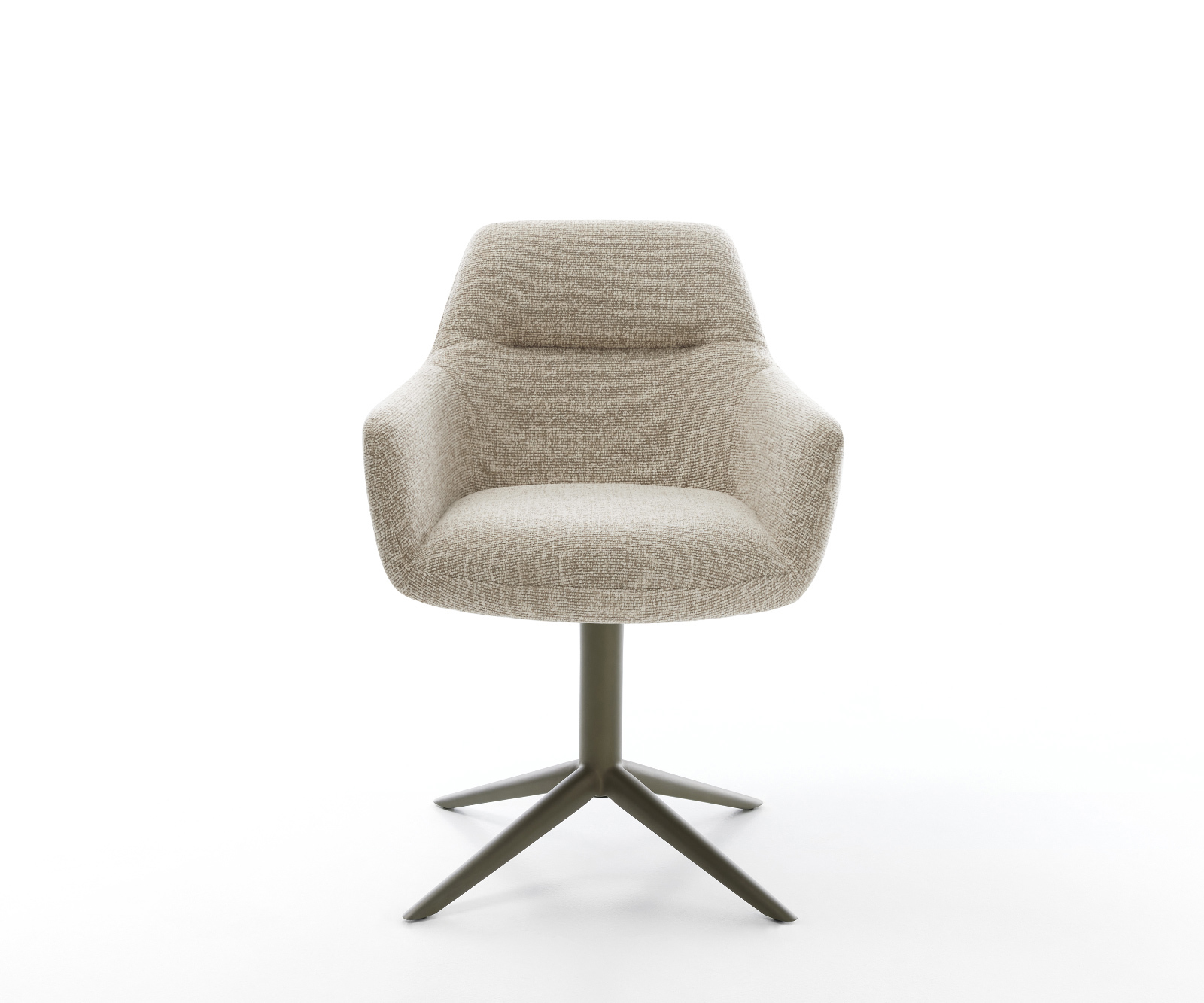 Étkezőszék Pejo-Flex szövött szövet puha bézs kereszt láb titánszínű hatvan fokban forgatható billenő zsákrugós - Image 2