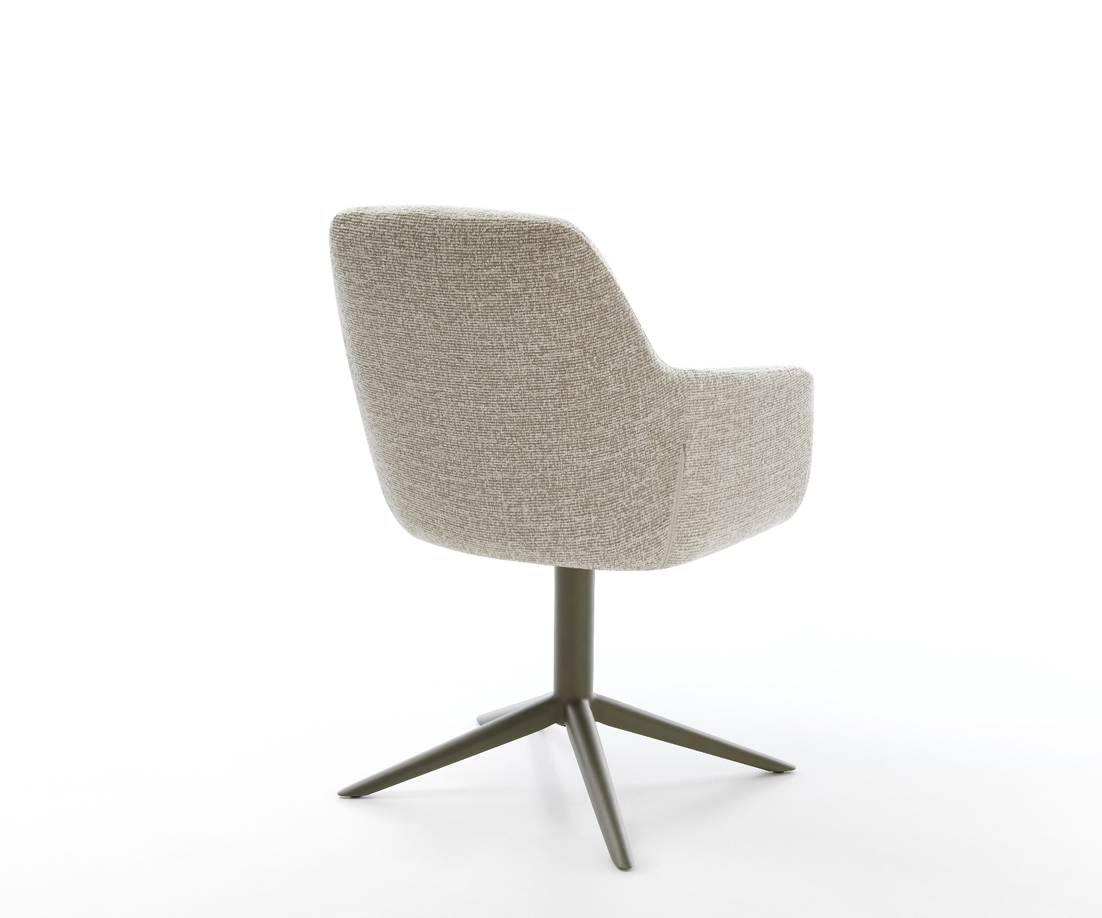 Étkezőszék Pejo-Flex szövött szövet puha bézs kereszt láb titánszínű hatvan fokban forgatható billenő zsákrugós - Image 5